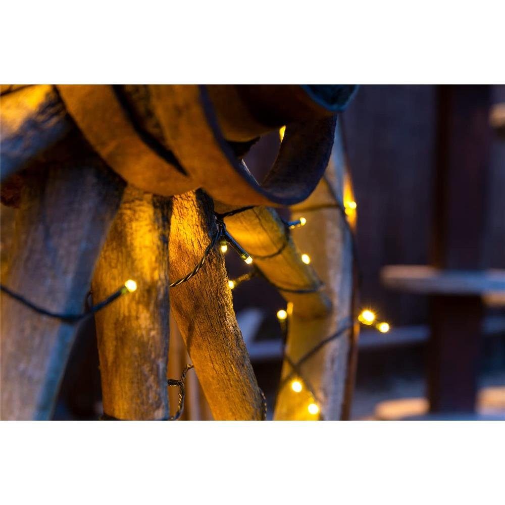 Idena LED-Lichterkette 200er, warmweiß, 29,9 m, für innen & außen, mit 8 Stunden Timer