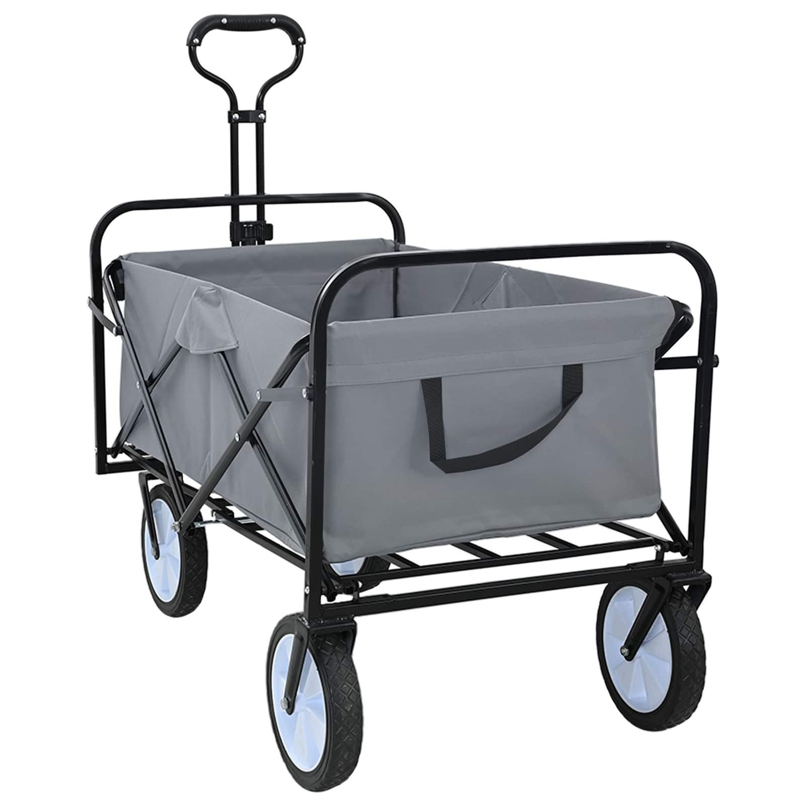 vidaXL Bollerwagen 94 x 53 x 99 cm Bollerwagen Handwagen Klapp-Handwagen Grau 94x53x99 cm
