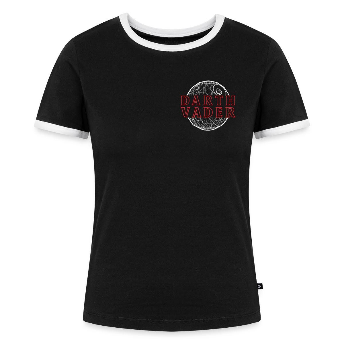 Spreadshirt T-Shirt Star Wars Darth Vader Front- Und Backprint Frauen Kontrast T-Shirt (1-tlg)