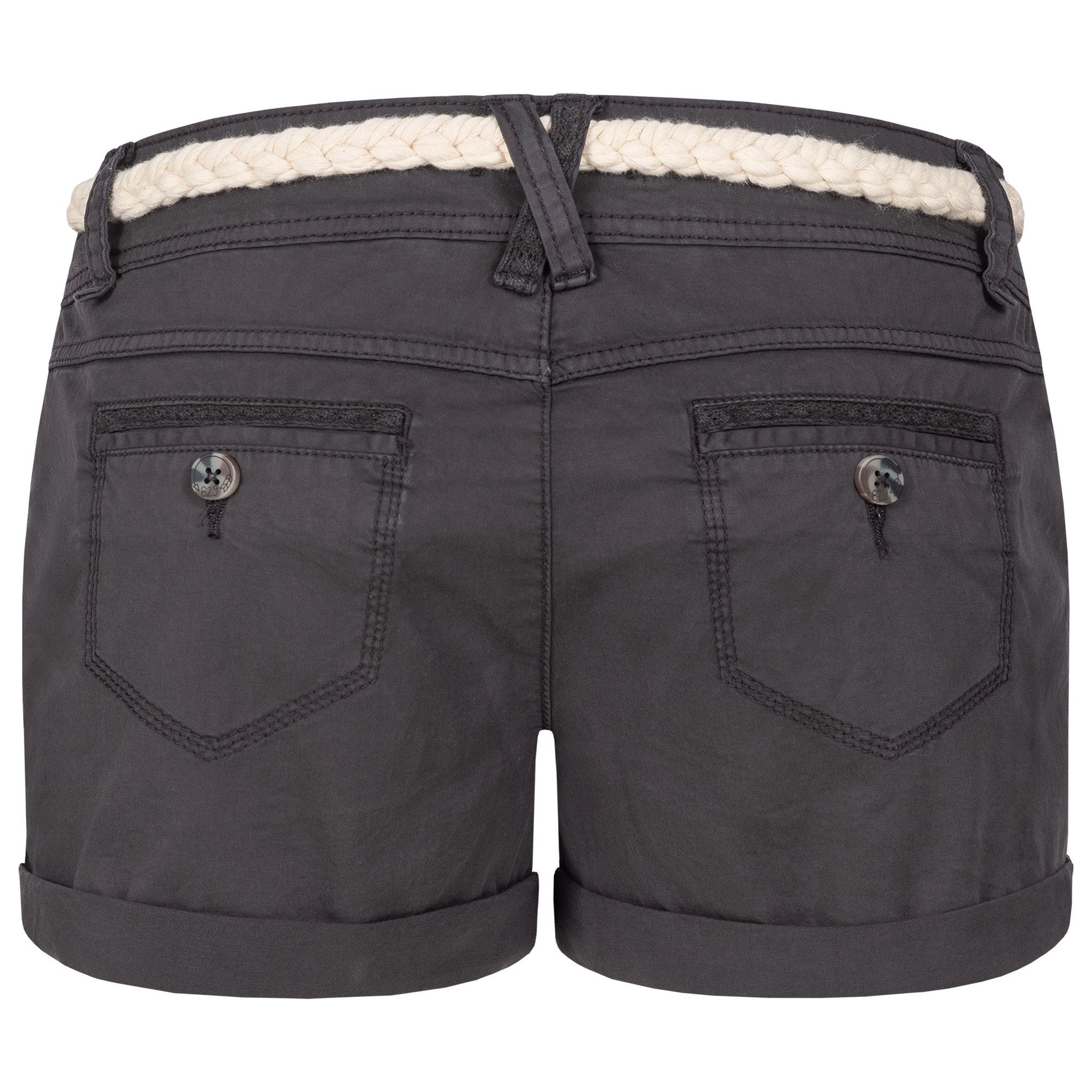 SUBLEVEL Shorts Damen Bermudas kurze Hose Baumwolle Hotpants Chino Sommer Hose Leichte Bermuda mit Stretchkomfort, Hotpant und Flechtgürtel – Bild 5 von 5