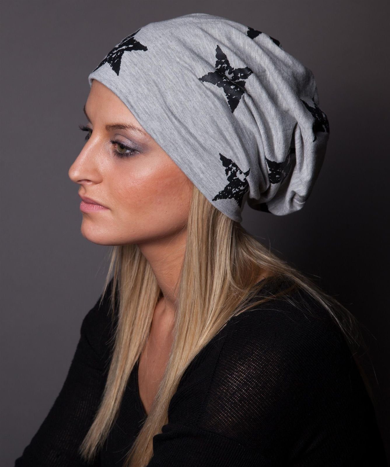 styleBREAKER Beanie Beanie mit Sterne Print günstig online kaufen