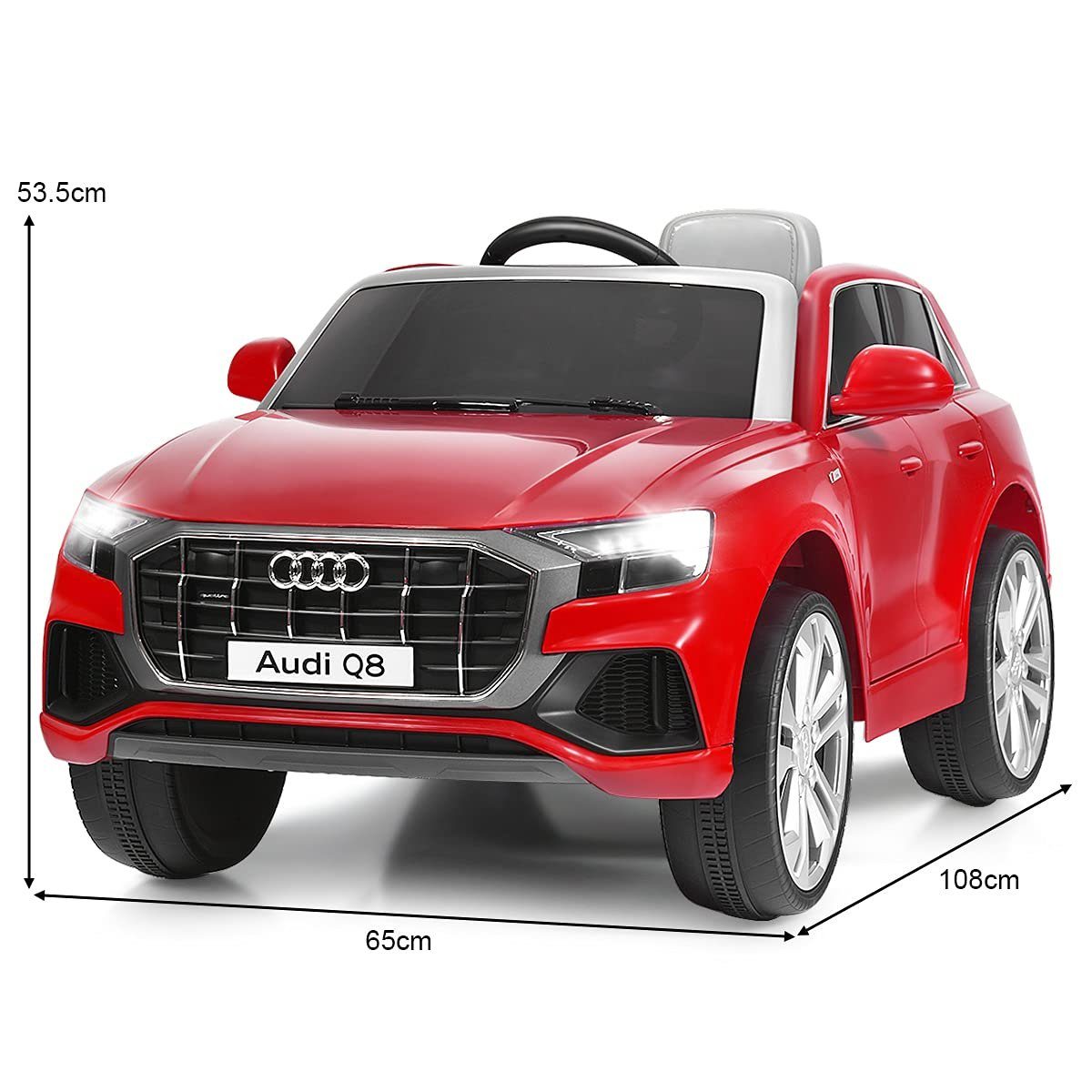 rot Audi COSTWAY Elektro-Kinderauto Musik Hupe, mit & LED 12V,