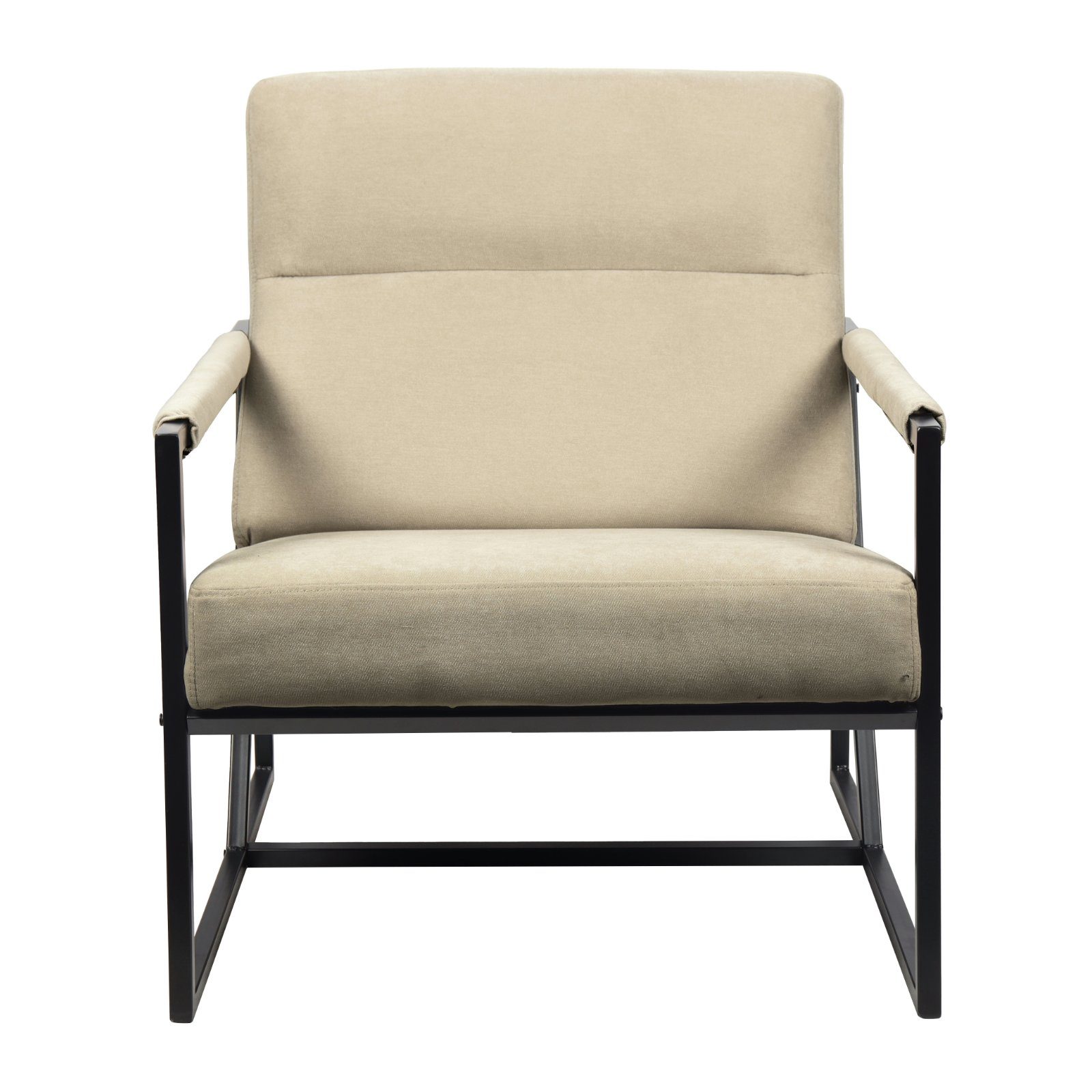 SVITA Cocktailsessel CHRIS, Loungesessel mit Armlehnen, Stoffbezug, Beige