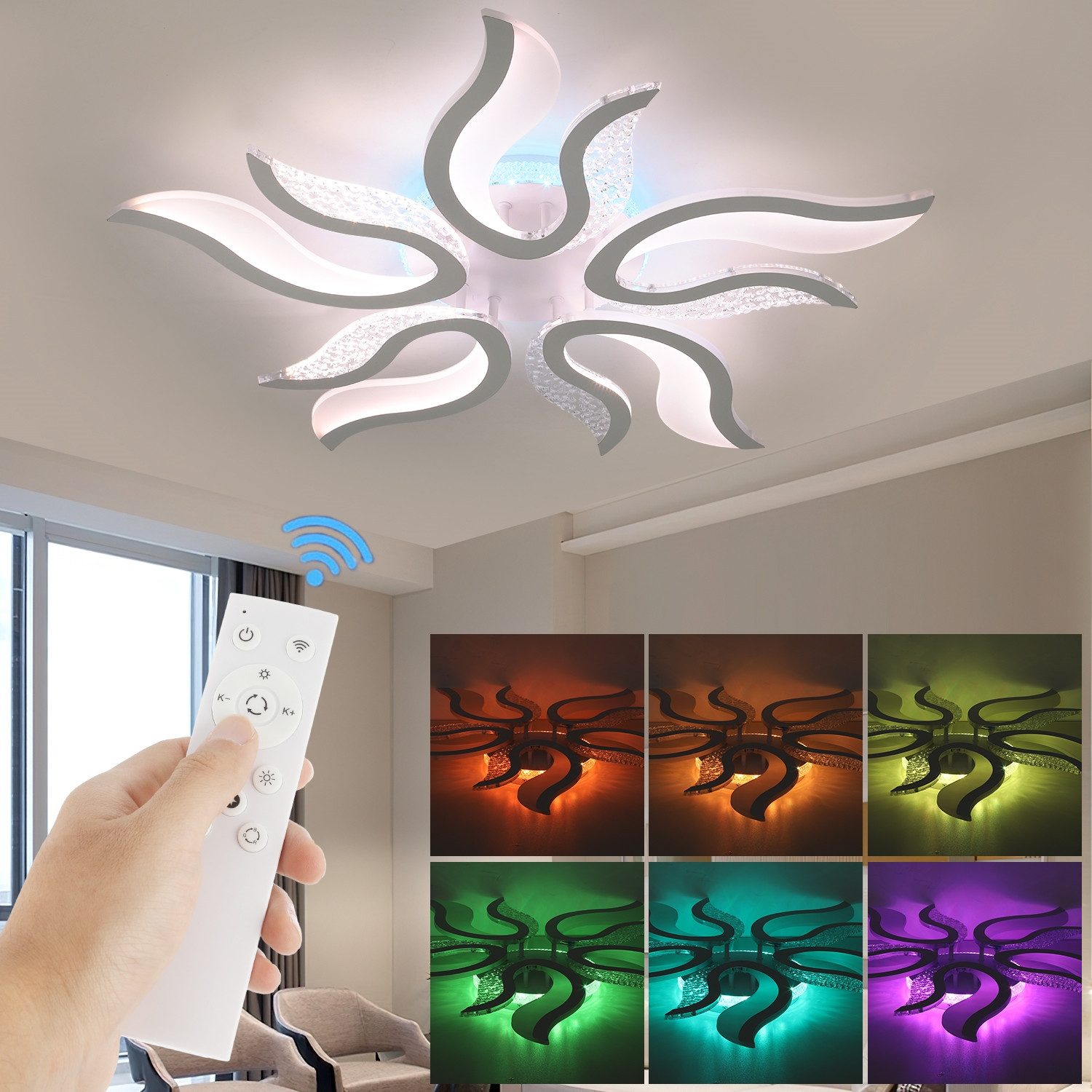 LETGOSPT Deckenleuchte 54W LED Deckenleuchte Mit günstig online kaufen