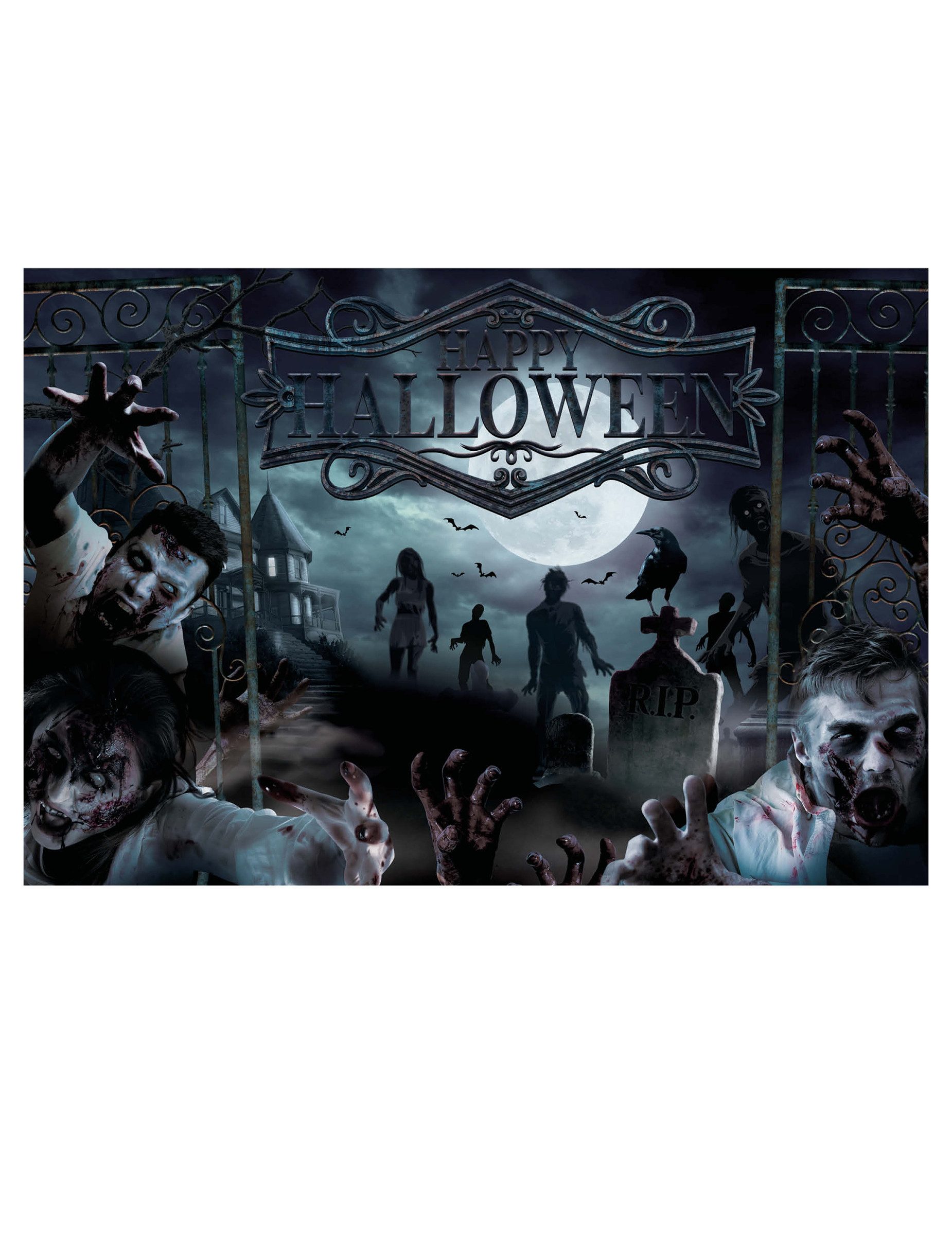 Kostüm Wanddekoration Lebende Tote Halloween 220 x 150cm Zombie Deko