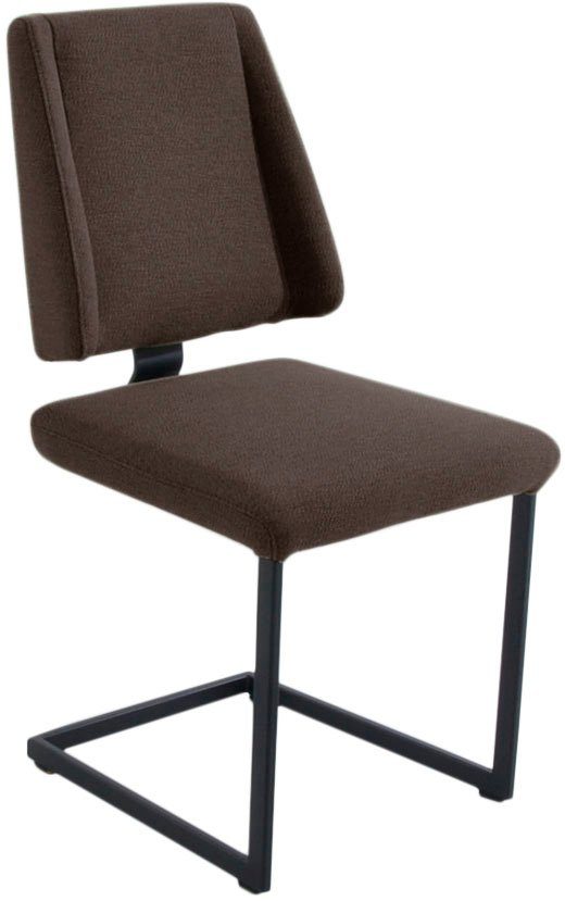 Gestell Sitzkomfort schwarz mit (1 Metall und K+W Komfort Freischwinger Struktur, Longbeach Abstandshalter & Wohnen St), dunkelbraun in
