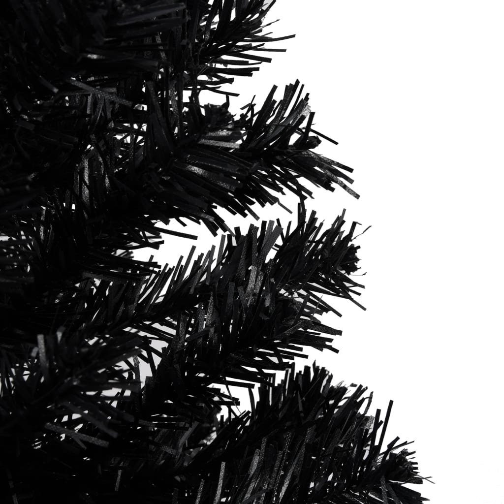vidaXL Künstlicher Weihnachtsbaum Künstlicher Weihnachtsbaum mit Ständer Schwarz 210 cm PVC
