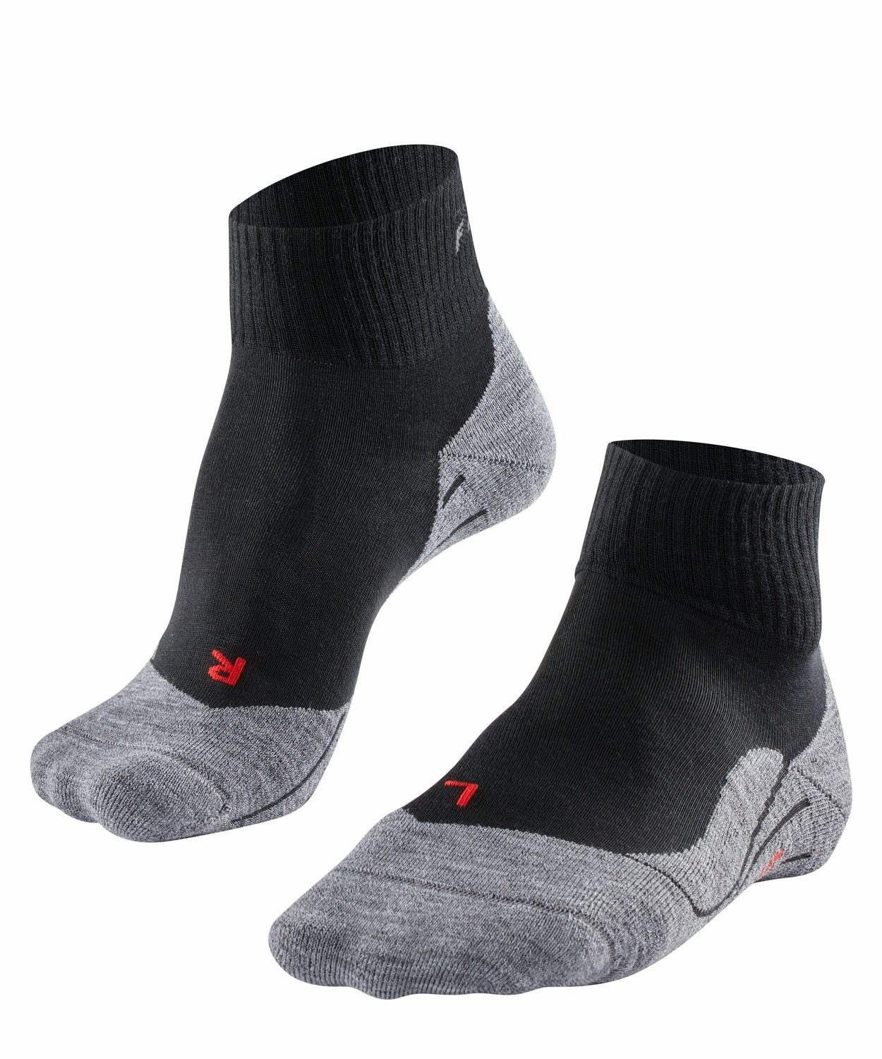 FALKE Sportsocken TK5 Trekking Short Damen Quarter Socken (1-Paar) mit 35% Schurwolle Black Mix (3010)