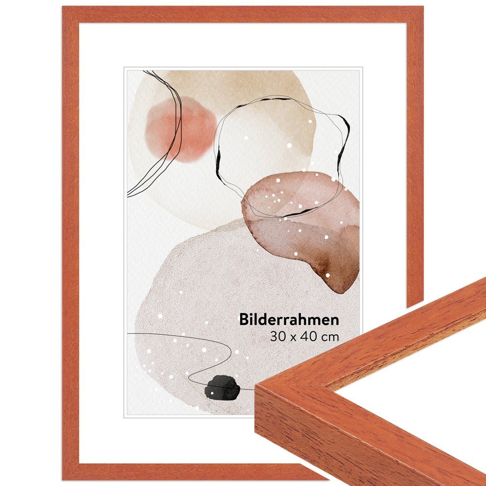 Modern H950, Massivholz aus im Kirschbaum-Optik, Bilderrahmen Stil WANDStyle