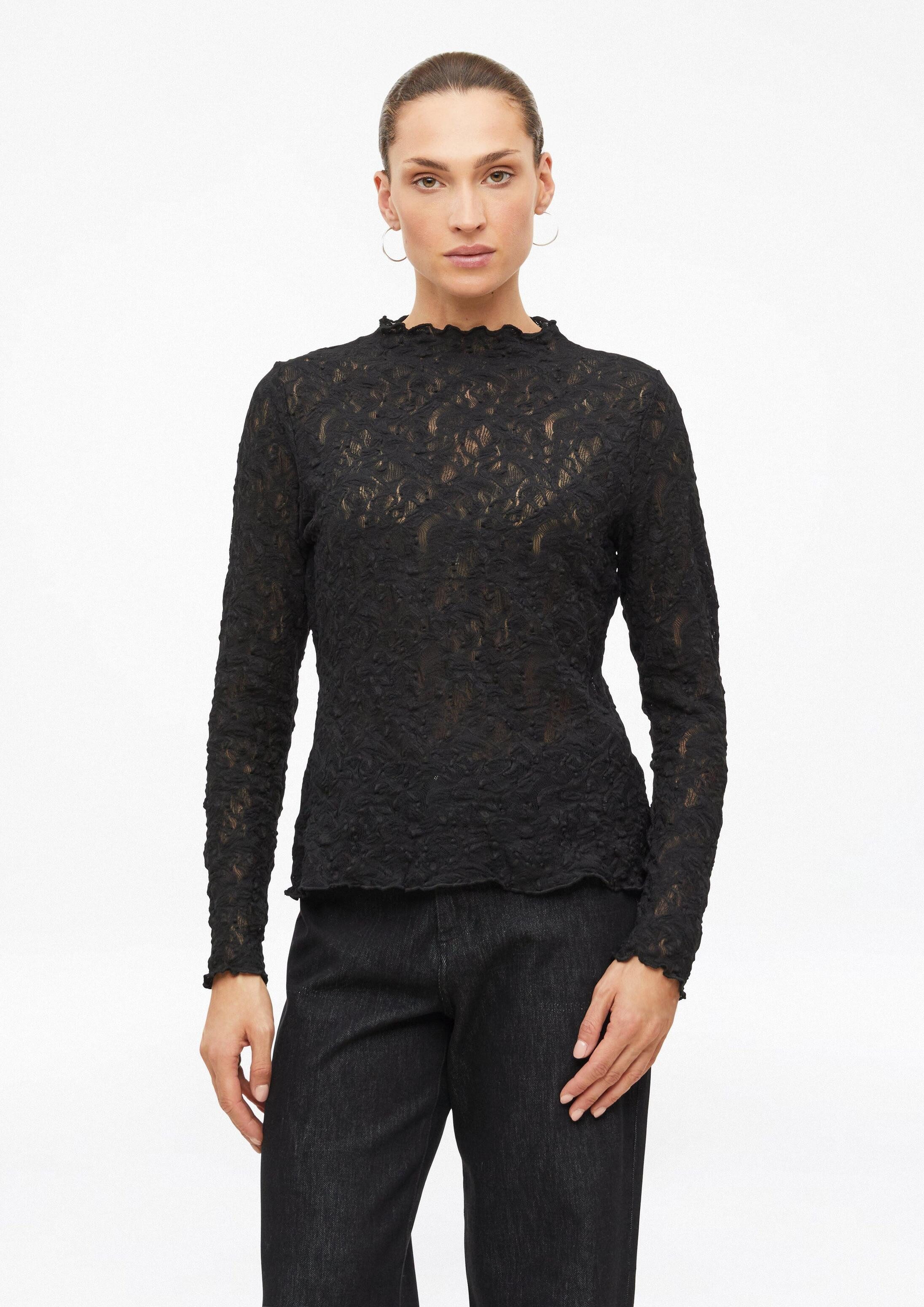 s.Oliver Langarmshirt T-Shirt Transparentes Langarmshirt aus Spitze