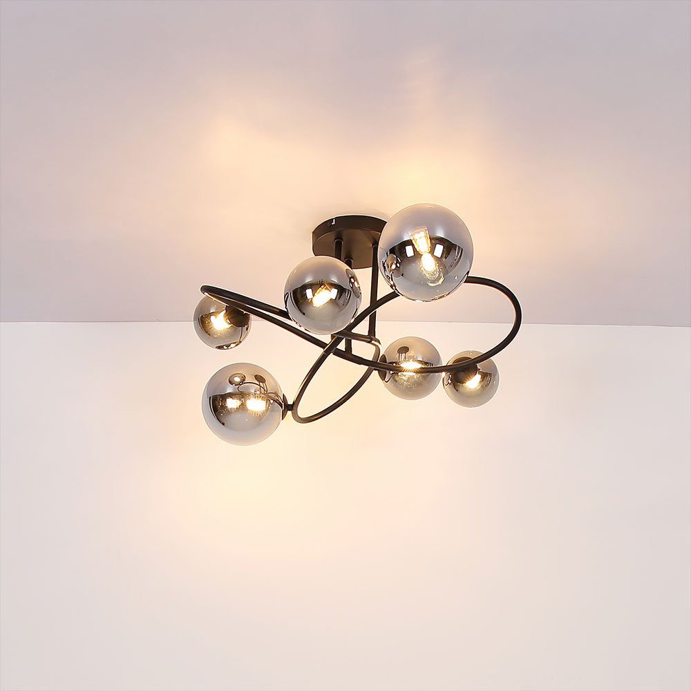 Deckenlampe Globo LED Deckenleuchte, Metall LED Wohnzimmerleuchte Deckenleuchte Glas