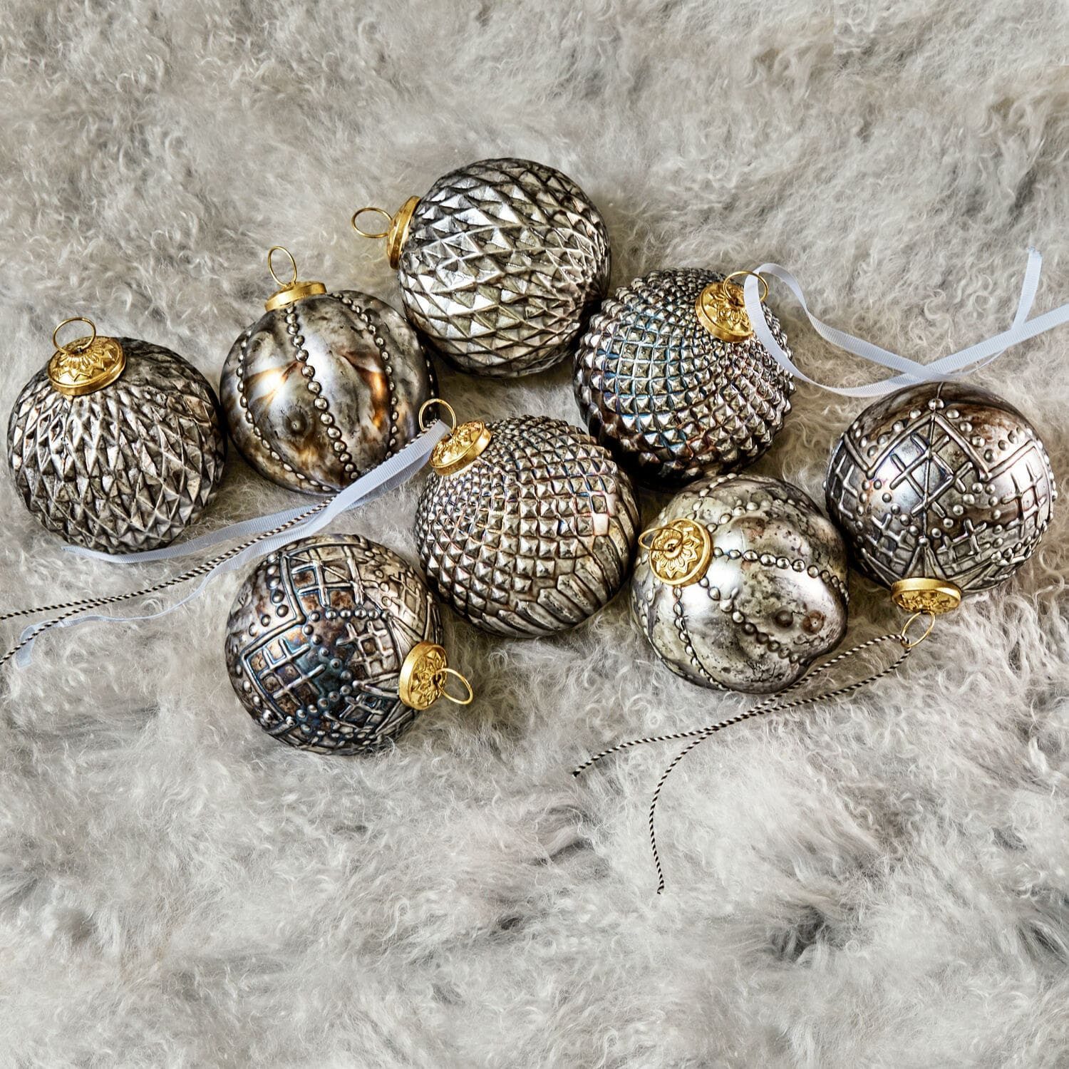 Mirabeau Christbaumschmuck Weihnachtsschmuck 8er Set Silverlake silber, Weihnachtsdekoration