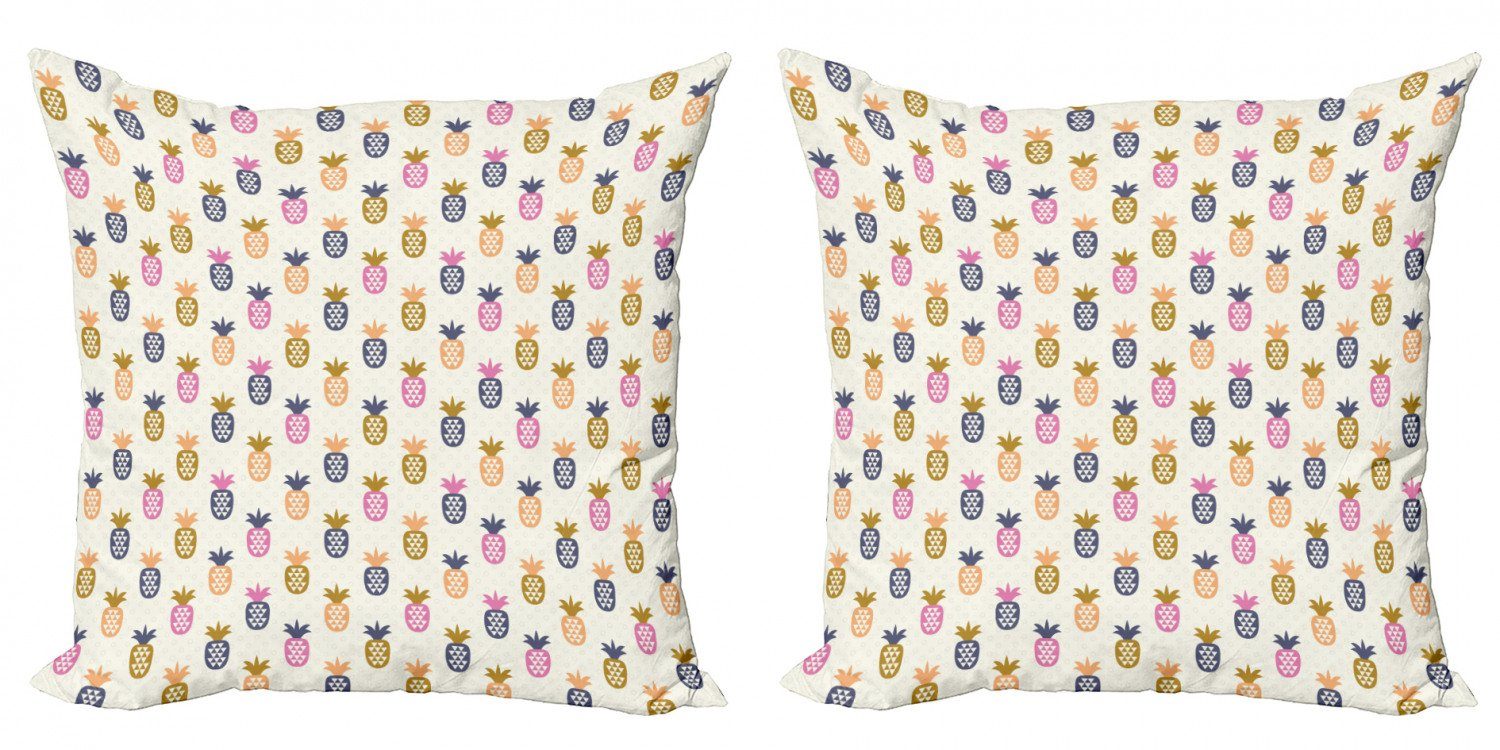 Kissenbezüge Modern Accent Doppelseitiger Digitaldruck, Abakuhaus (2 Stück), Abstrakt Ananas mit Tupfen | Kissenbezüge