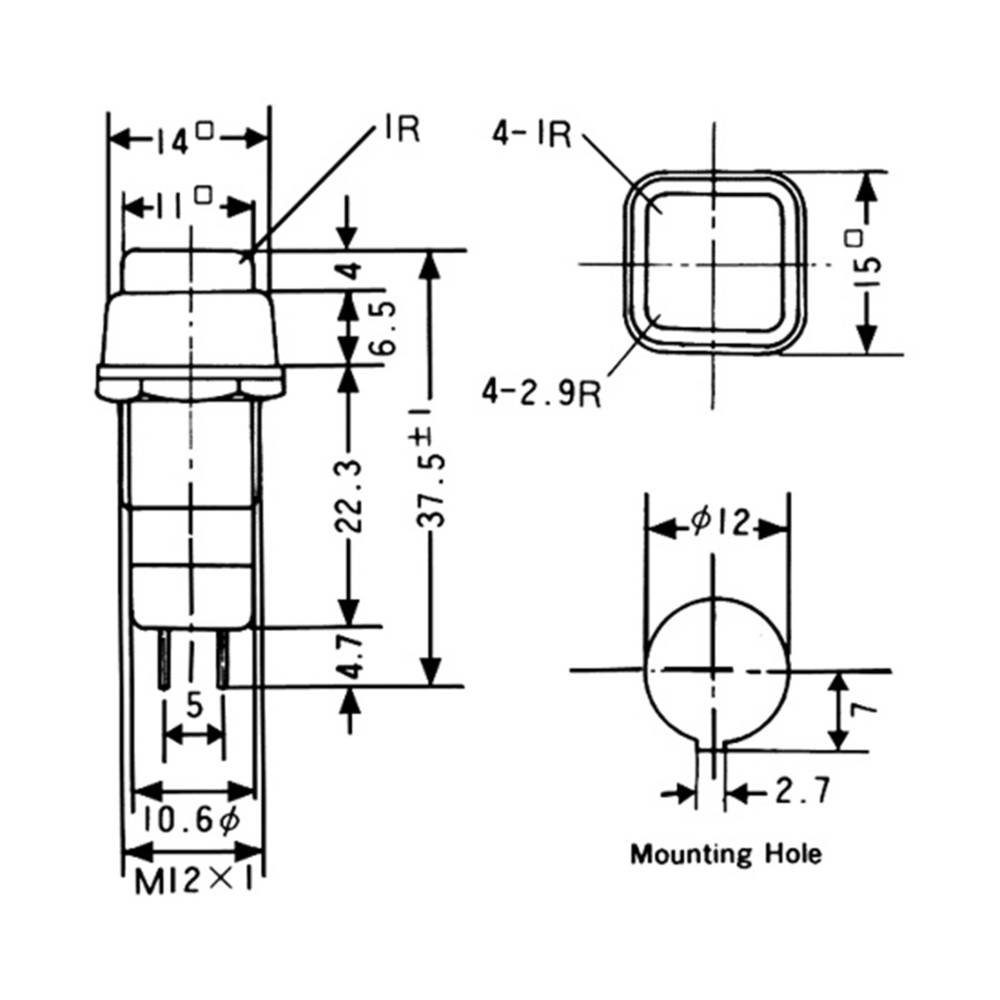 quadratisch Drucktaster, Schalter TRU COMPONENTS