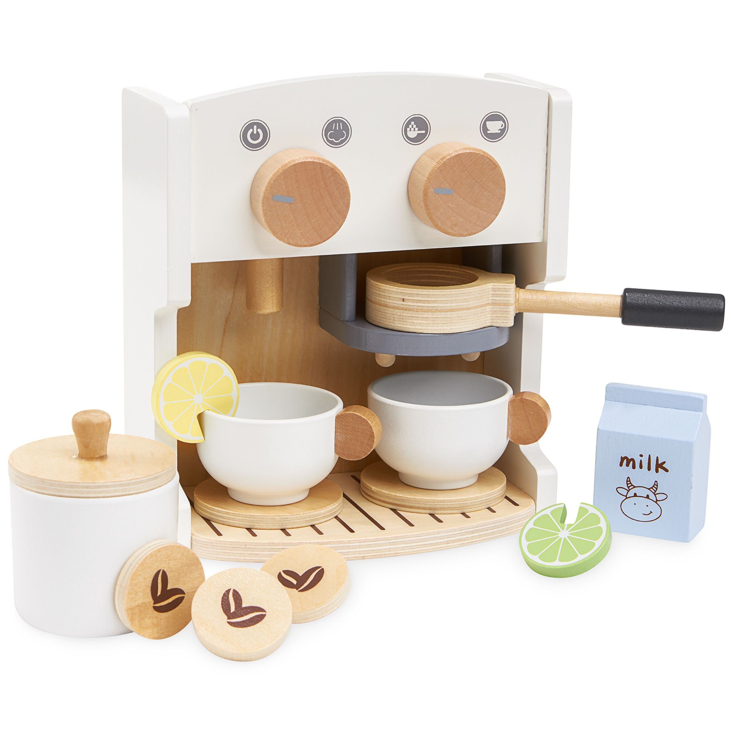 Mamabrum Kinder-Küchenset Kaffee- und Teekocher aus Holz mit Zubehör - Spielset für Kinder