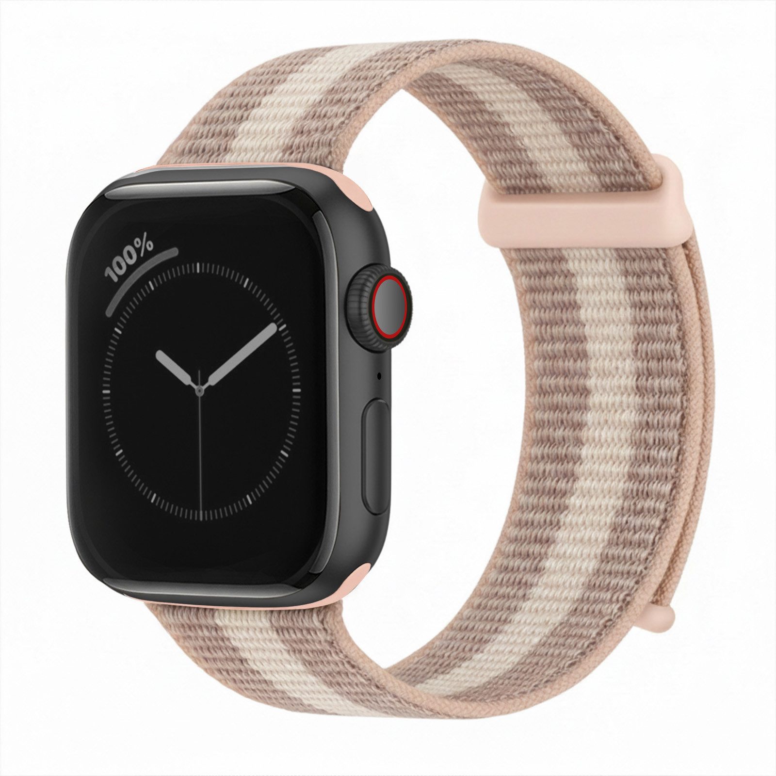 Tec-Expert Smartwatch-Armband für Apple Watch Series 9 45 mm Armband Ersatz Wechsel Band, Nylon Textil mit Klettverschluss, stufenlos Verstellbar, atmungsaktiv