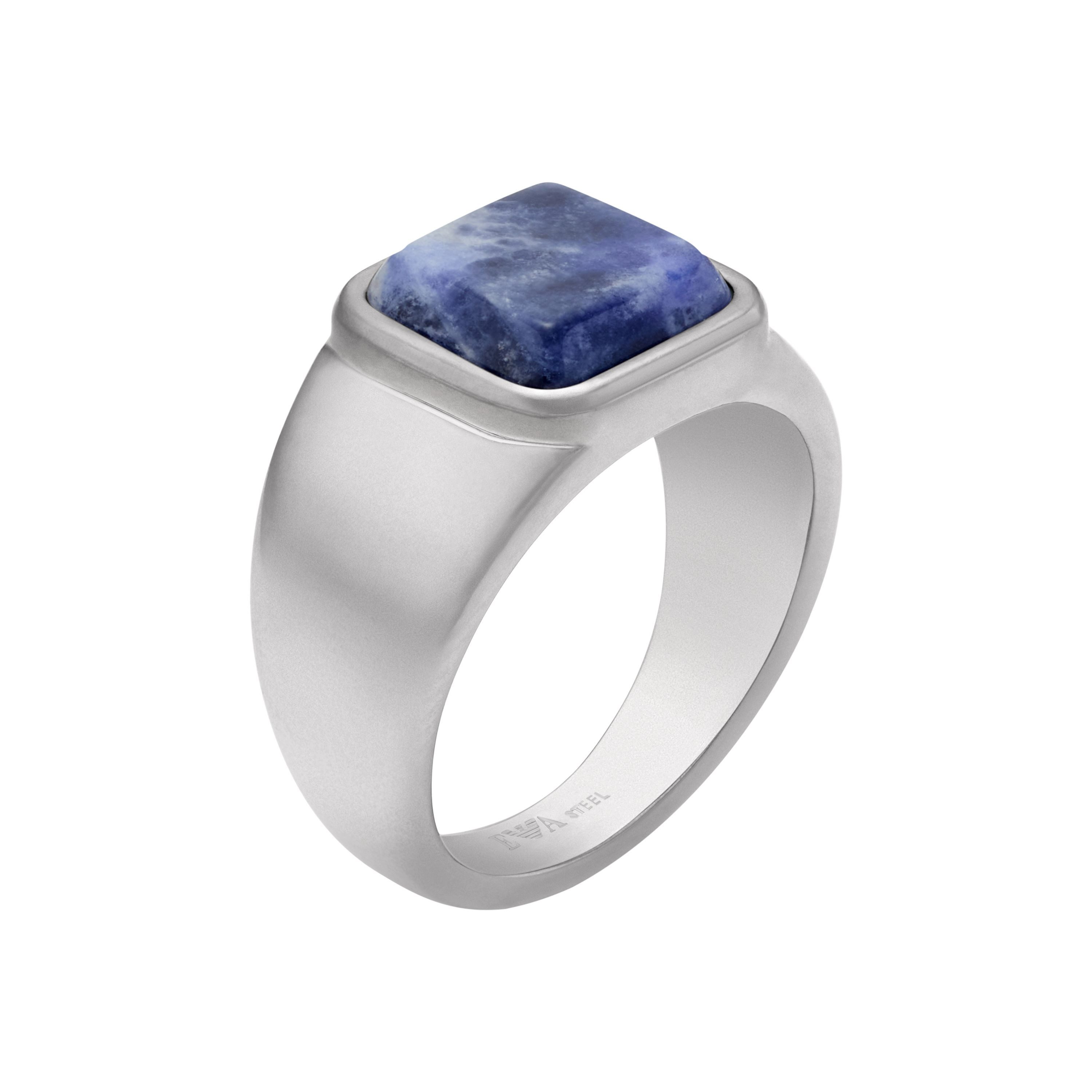 Emporio Armani Fingerring Schmuck Geschenk Edelstahl, mit Achat oder Sodalith