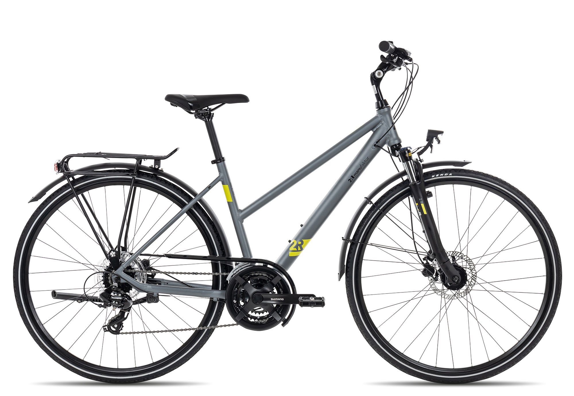 2R Manufaktur Trekkingrad TRX21 Trapez 2023, 21 Gang Shimano RD-TX-800-7 Schaltwerk, Kettenschaltung, Herrenrad 28 Zoll schwarz/grau