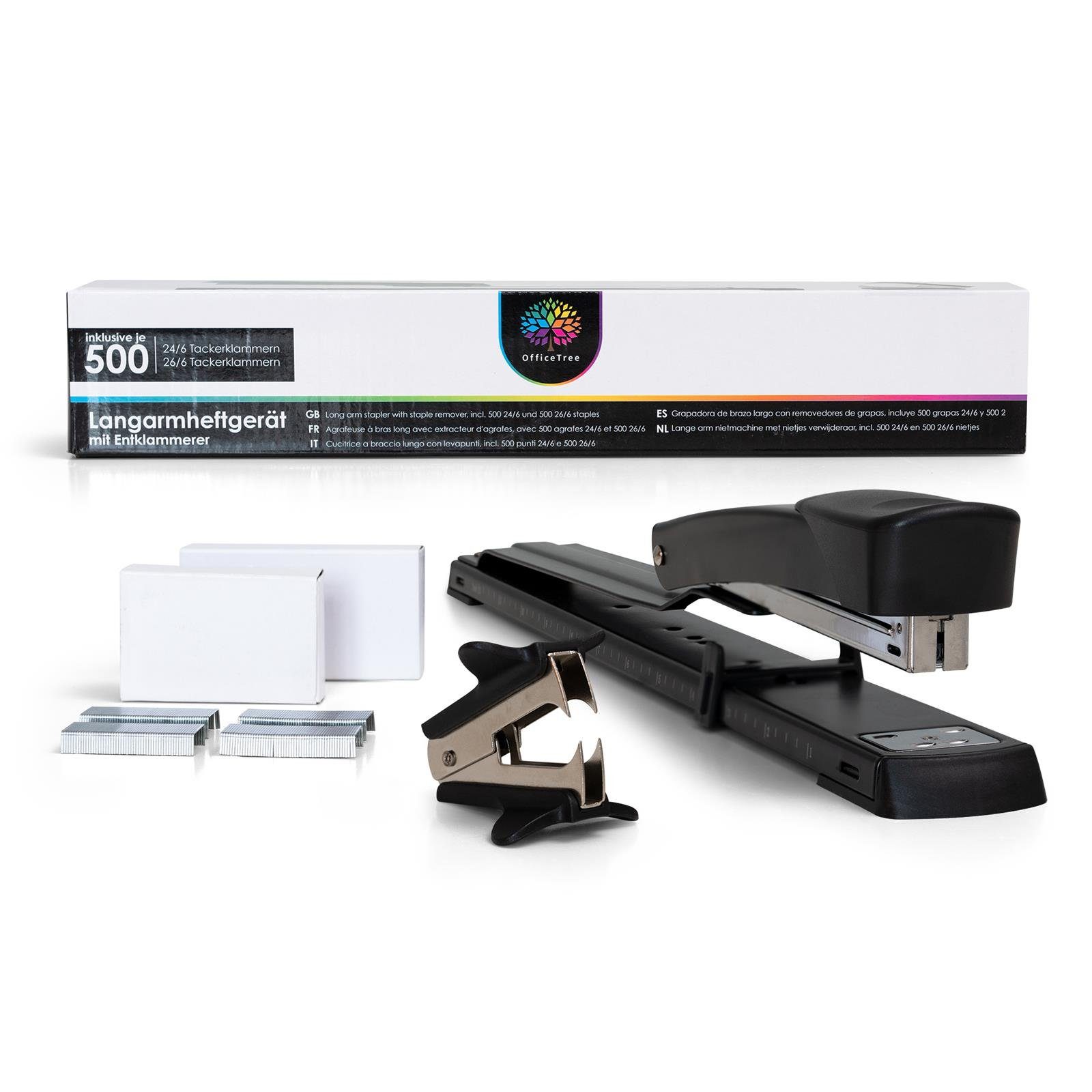 OfficeTree Heftgerät OfficeTree Langarmhefter, (Komplett-Set)