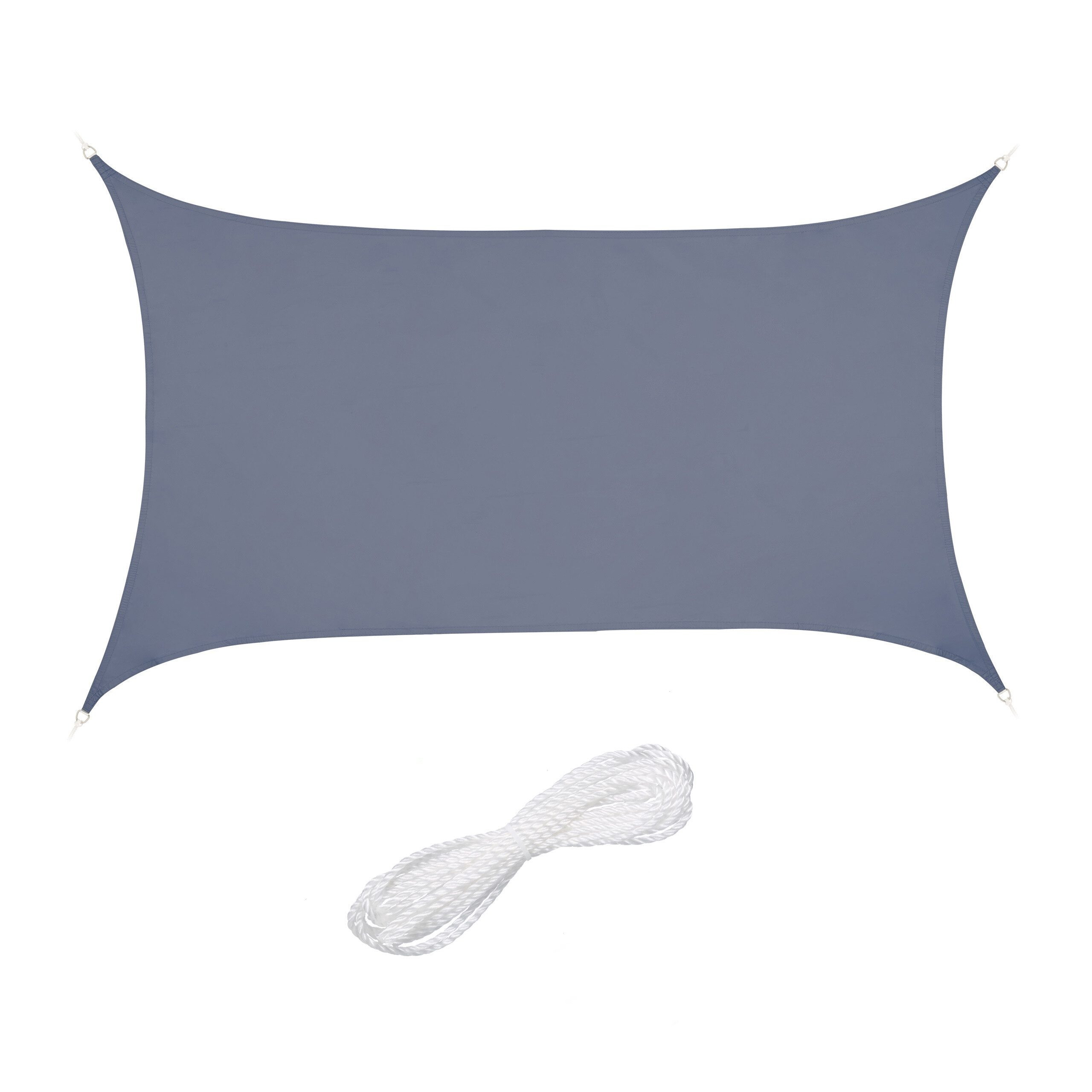 relaxdays Sonnensegel Rechteckiges Sonnensegel Polyester, dunkelgrau, 2x3m