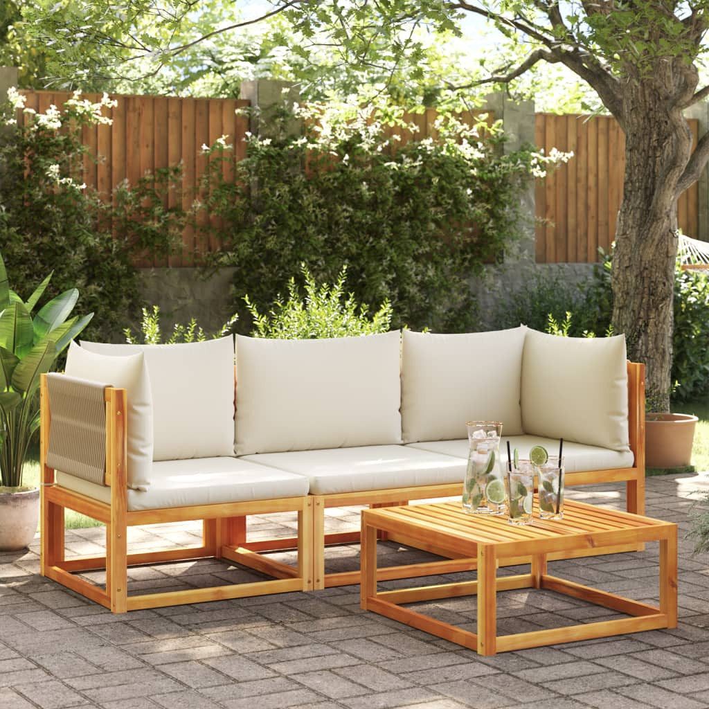 vidaXL Loungesofa Gartensofa-Ecke mit Kissen Holz günstig online kaufen