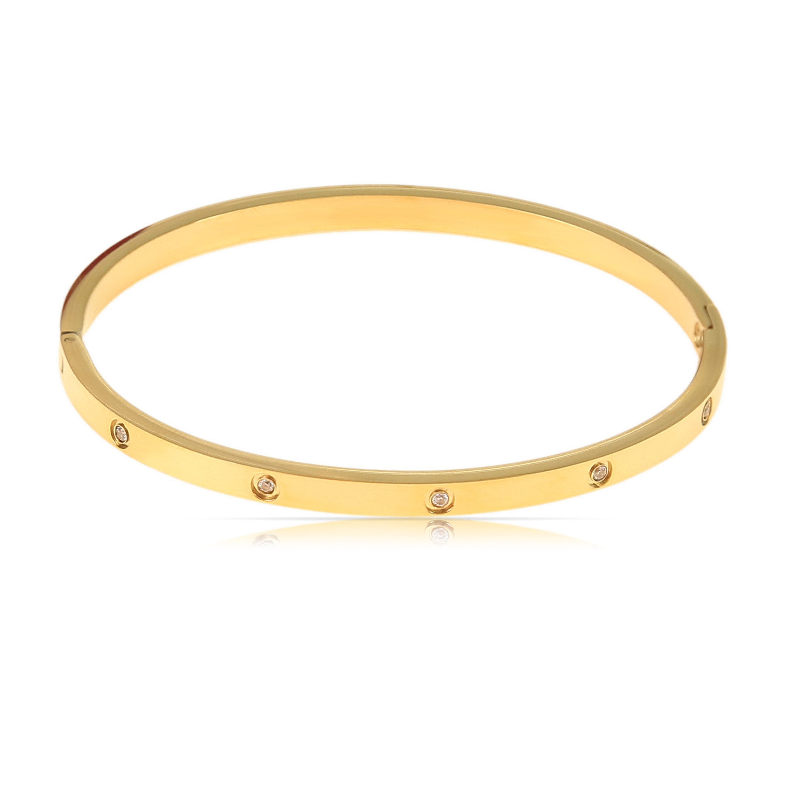 Made by Nami Armreif Edelstahl Armreif Gold Schmuck Damen Gehämmert Geschenke für Frauen, Wasserfest & Verstellbar - Geschenkideen für Frauen oder Mädchen