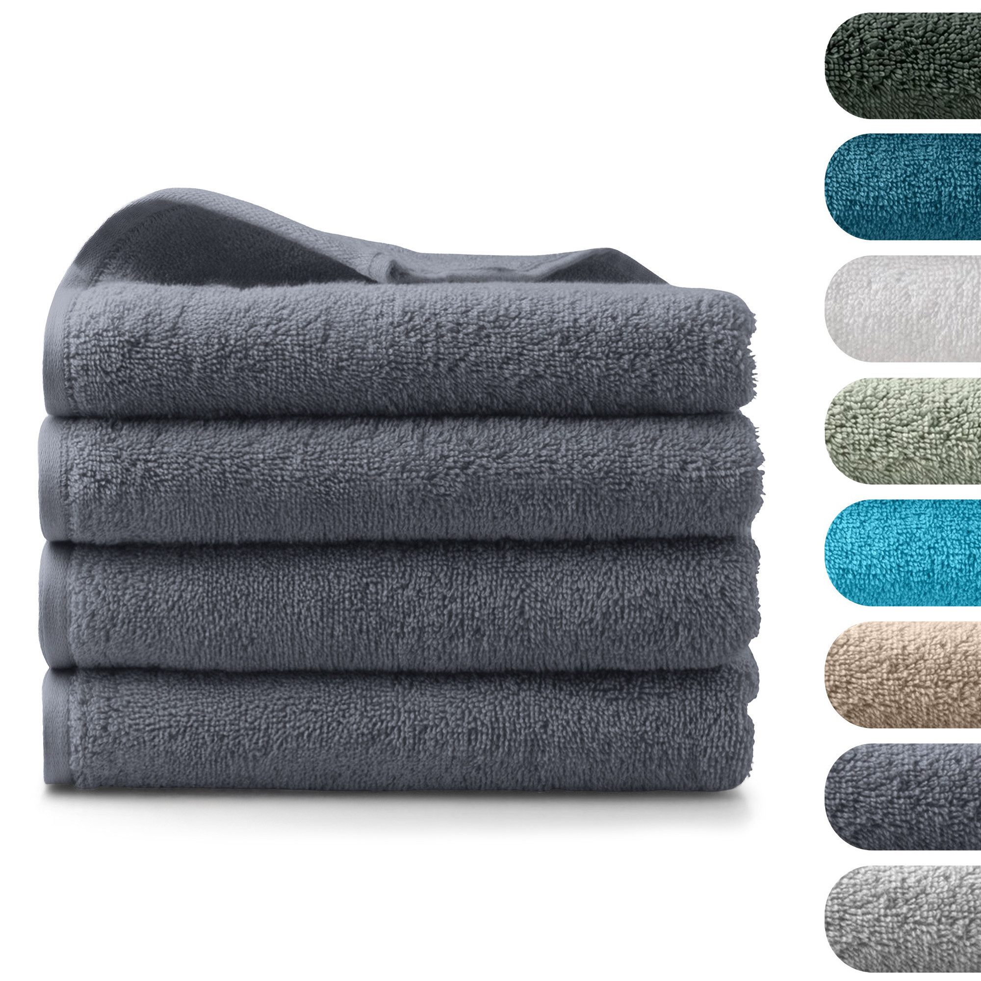 BARBONS Badetücher Duschtücher Set, Handtücher 4-tlg 70x140cm Badetuch, Handtuch, (4-St), Walkfrottee, 100% Baumwolle, saugstark, weich