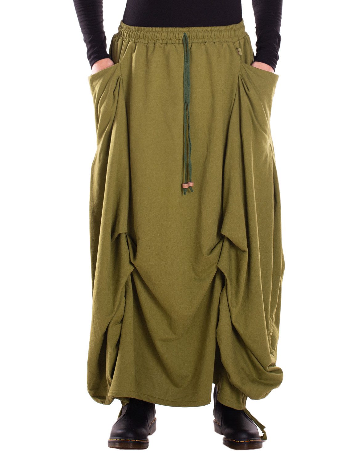 Vishes Maxirock Baumwolle asymmetrisch langer warmer Rock Lagenlook Taschen günstig online kaufen