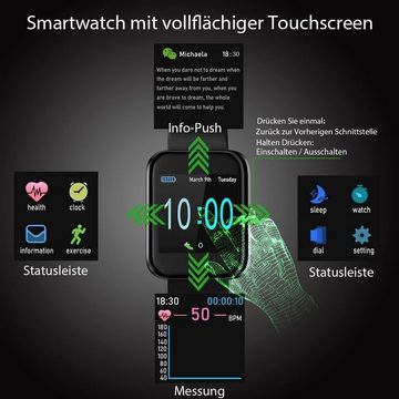 LEBEXY Smartwatch (1,3 Zoll, Andriod iOS), Schrittzähler Armband Tracker Fitnessuhr mit Herzfrequenzmessung