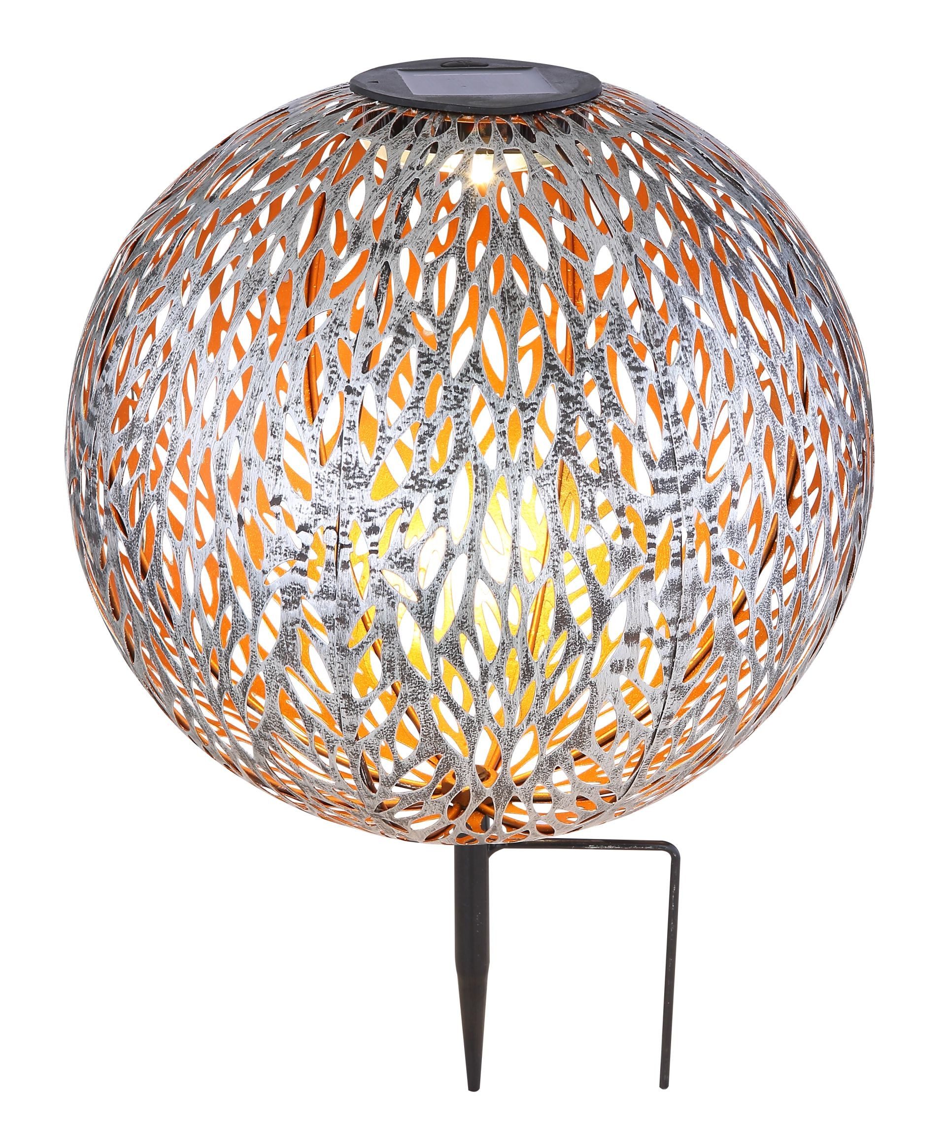 GLOBO LIGHTING LED Solarleuchte SOLAR, LED fest integriert, Warmweiß, Solarlampe für Garten, Toller Lichteffekt, Solarkugel mit Erdspieß