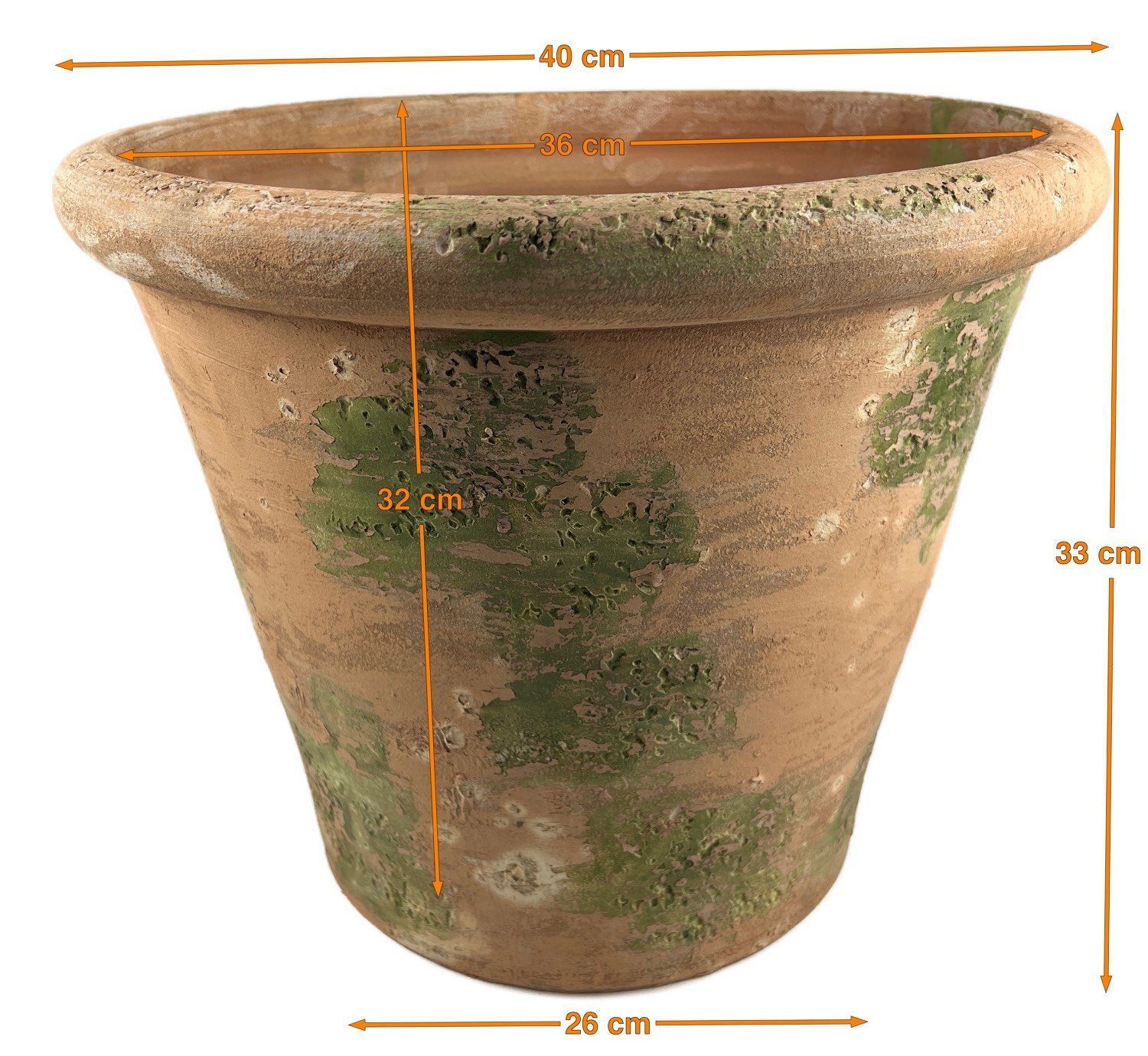 Thumbnail - Hirsch Terracotta Blumentopf Vaso Caspo 40 cm Galestro Antik handgefertigt