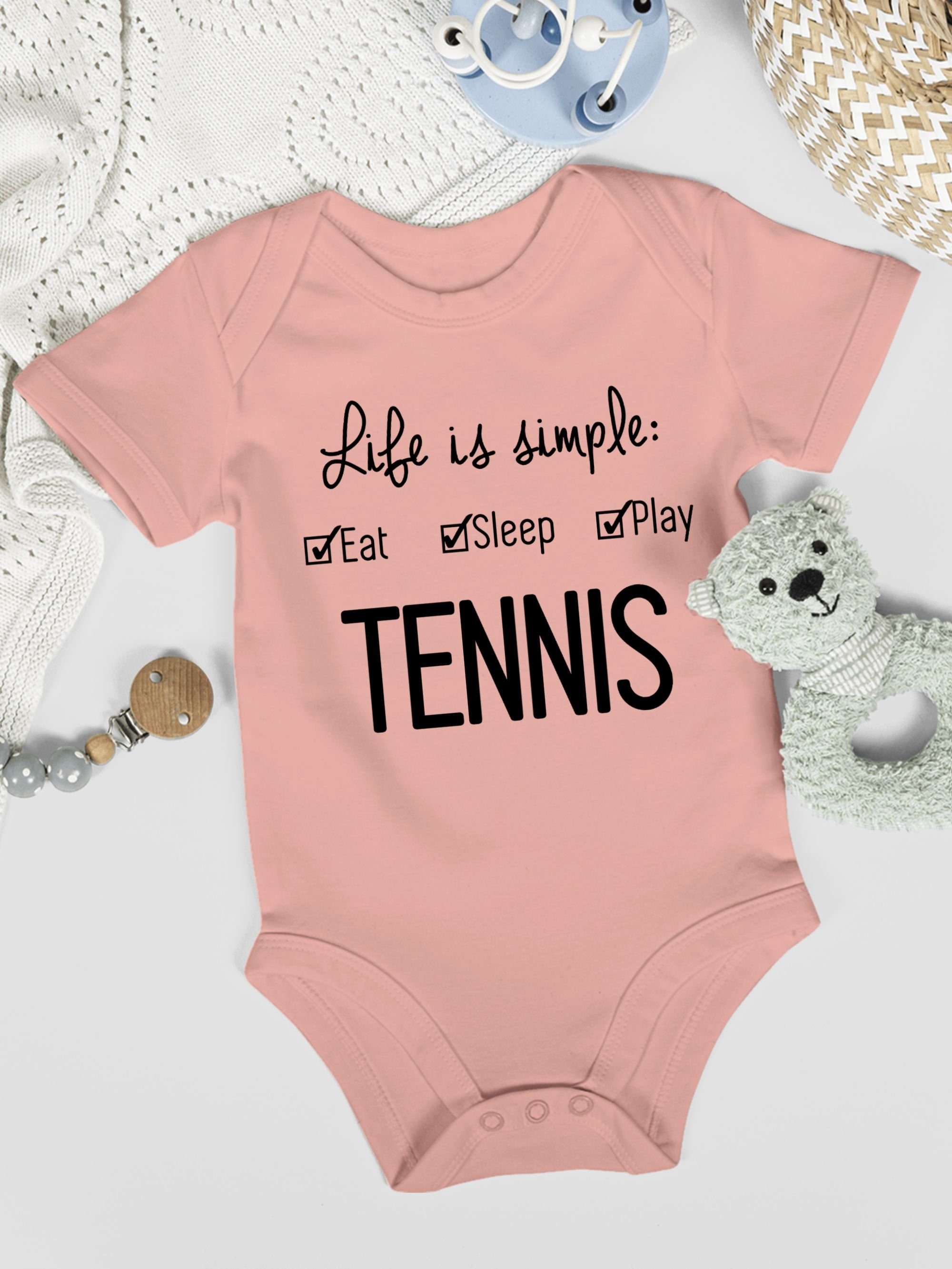 Sport Life Shirtbody simple Shirtracer Bewegung is Babyrosa 3 Baby Tennis &