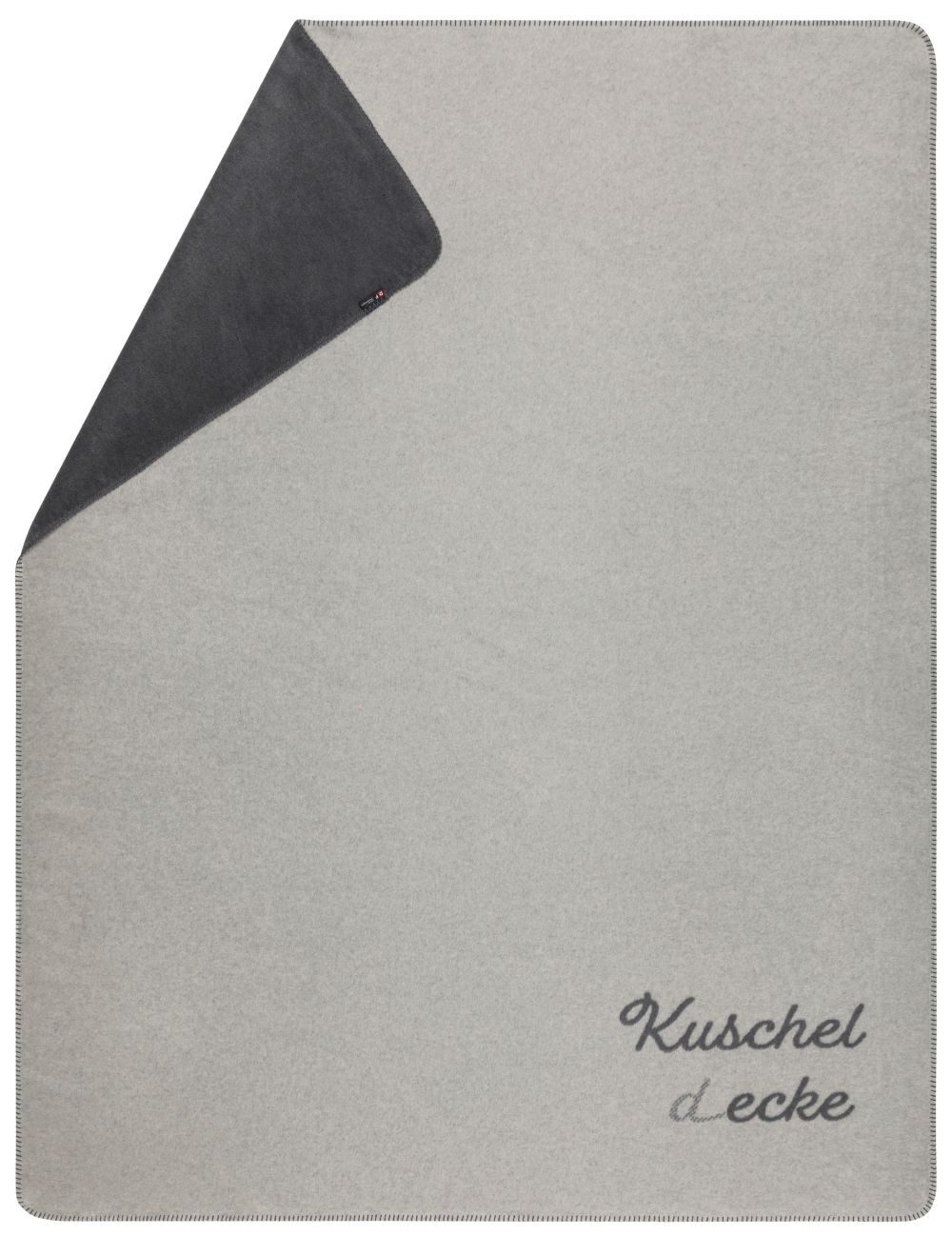 Wohndecke Savona 'Kuscheldecke' 150 x 200 cm Filz- Grau, DAVID FUSSENEGGER, Schriftzug