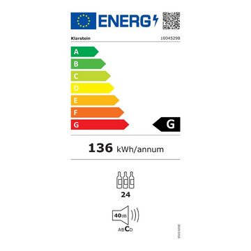 Klarstein Weinkühlschrank Shiraz 24 Duo, für 24 Standardflaschen á 0,75l,Wein Flaschenkühlschrank Weintemperierschrank Weinschrank Kühlschrank