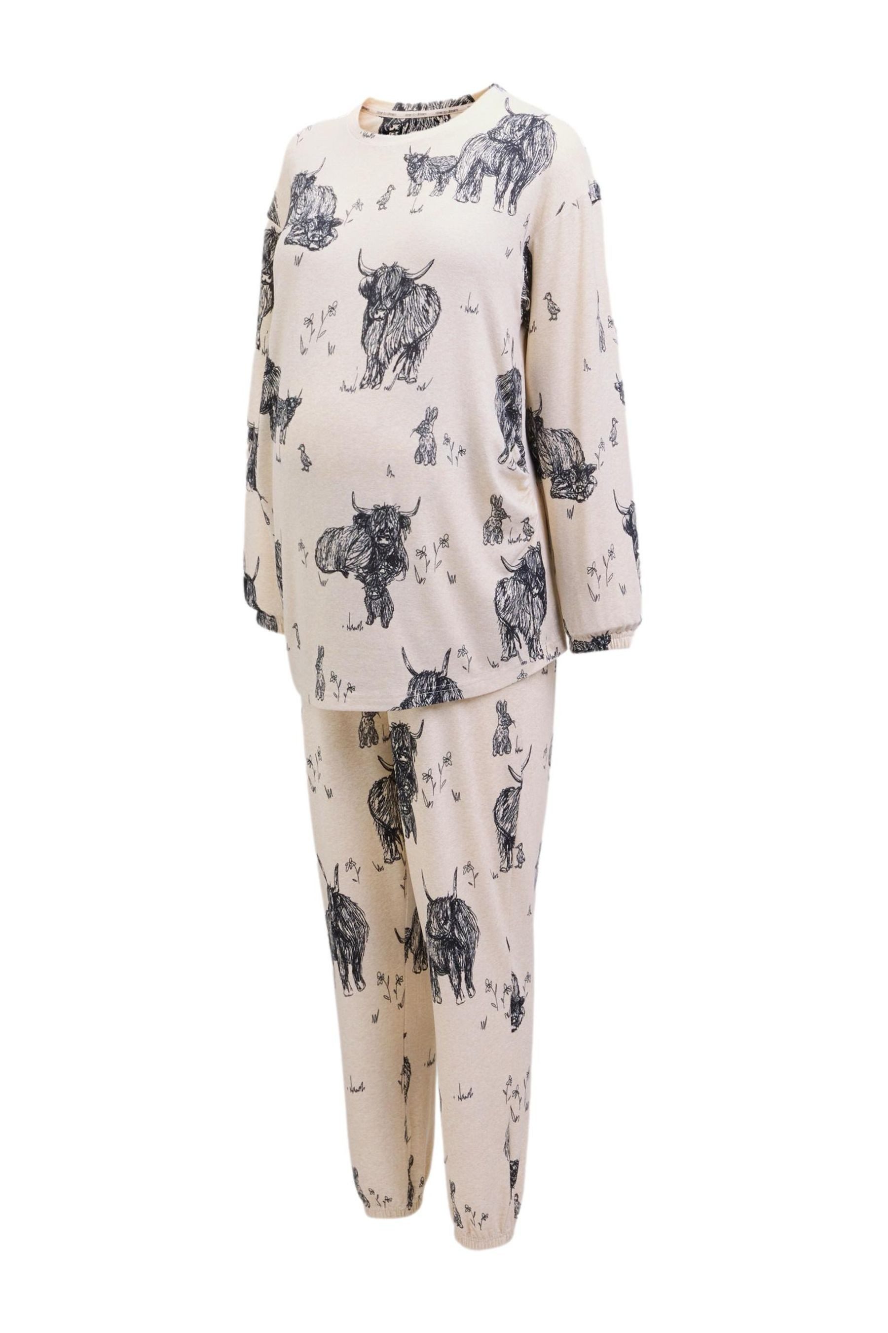Pyjama Weicher, langärmeliger Schlafanzug, Umstandsmode