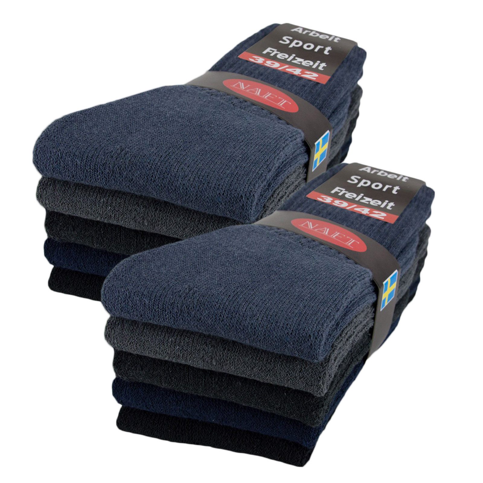 sockenkauf24 Tennissocken 10, 20, 30 Paar Sportsocken Arbeitssocken Herren & Damen (Gemischt, 10-Paar, 35-38) Socken Baumwolle 10100