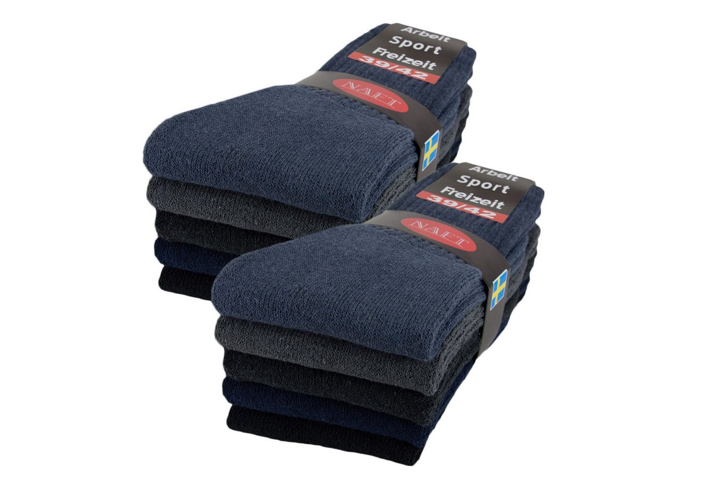 sockenkauf24 Tennissocken 10, 20, 30 Paar Sportsocken Arbeitssocken Herren & Damen (Gemischt, 10-Paar, 47-50) Socken Baumwolle 10100