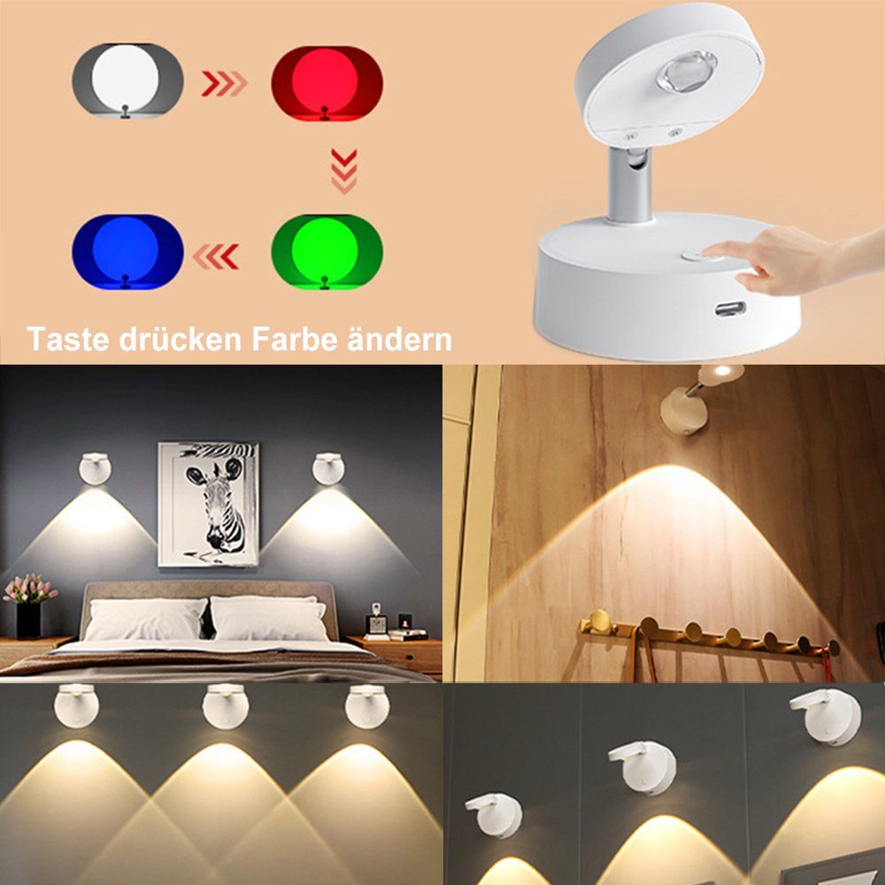 und Drahtlos, Wandstrahler RGB(12 LED von Timer Fernbedienung, Rosnek RGB, Vitrinen Schränken Gemälden, die für Farben), Beleuchtung Deko, wiederaufladbar, dimmbar, Warmweiß(3000K),