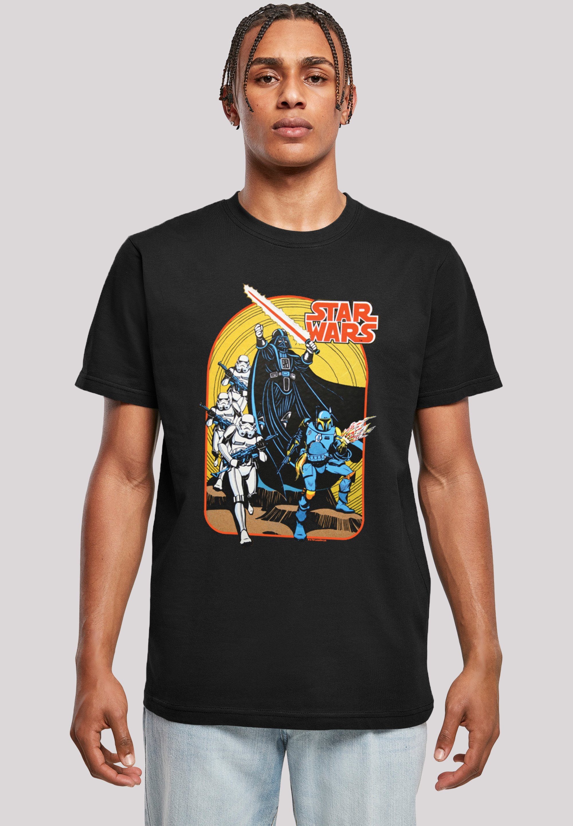 Star T-Shirt Comic F4NT4STIC Vintage Herren with Wars Round Kurzarmshirt Neck Scene (1-tlg)
