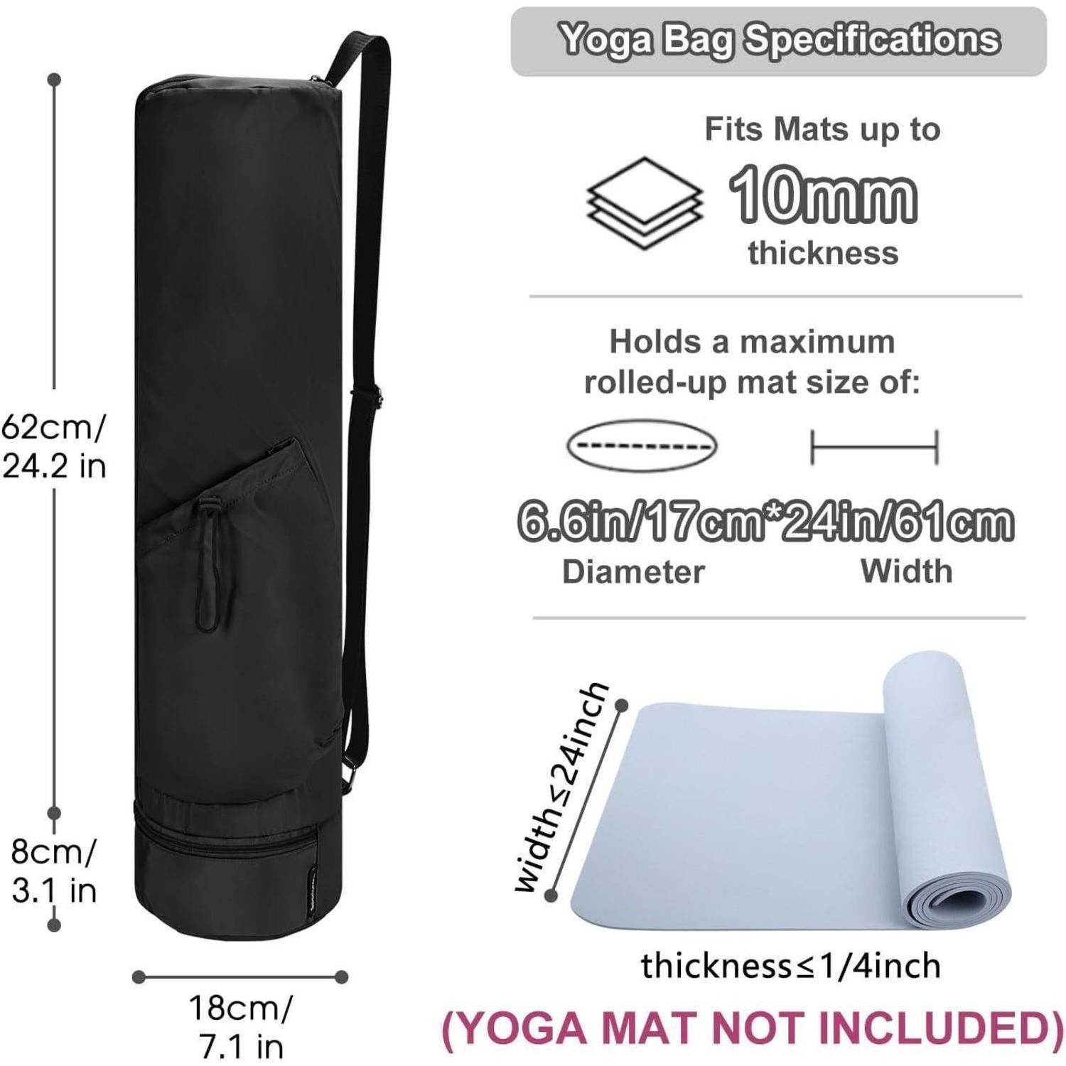 LuxusKollektion Yogatasche Yogatasche Damen mit Nassfach und Flaschenhalter, Schultergurt, Gym