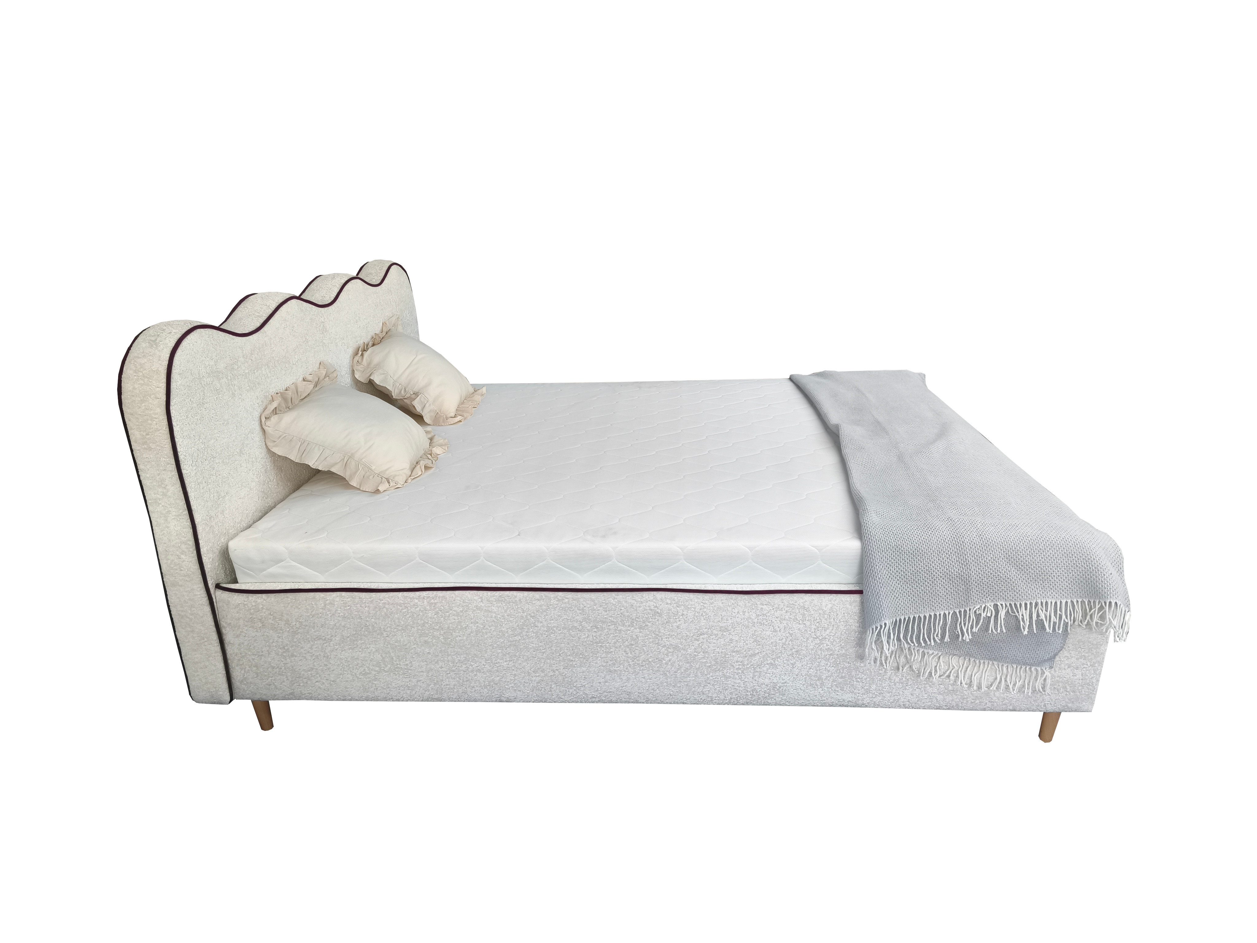 Labett Polsterbett Polsterbett Elegantes Bett COCO mit rundem Kopfteil & großem Stauraum, Polsterbett mit Matratze H3 oder H4