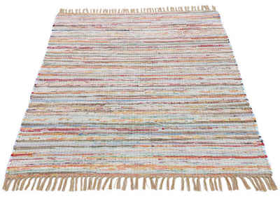 Teppich »Kelim Chindi«, carpetfine, rechteckig, Höhe 6 mm, Flachgewebe Wendeteppich mit Fransen, Wohnzimmer