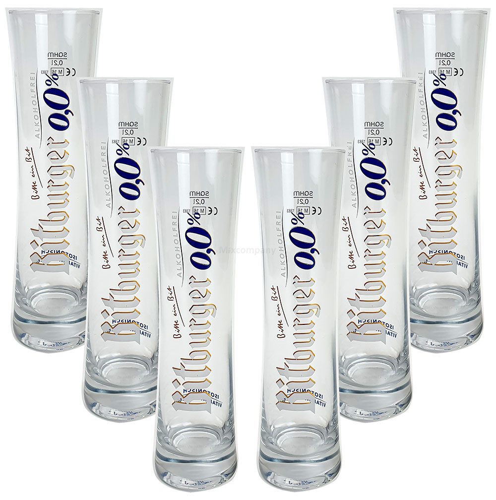 Burg Bierglas Bitburger Alkoholfrei Bierglas - Glas / Gläser Set - 4x Biergläser