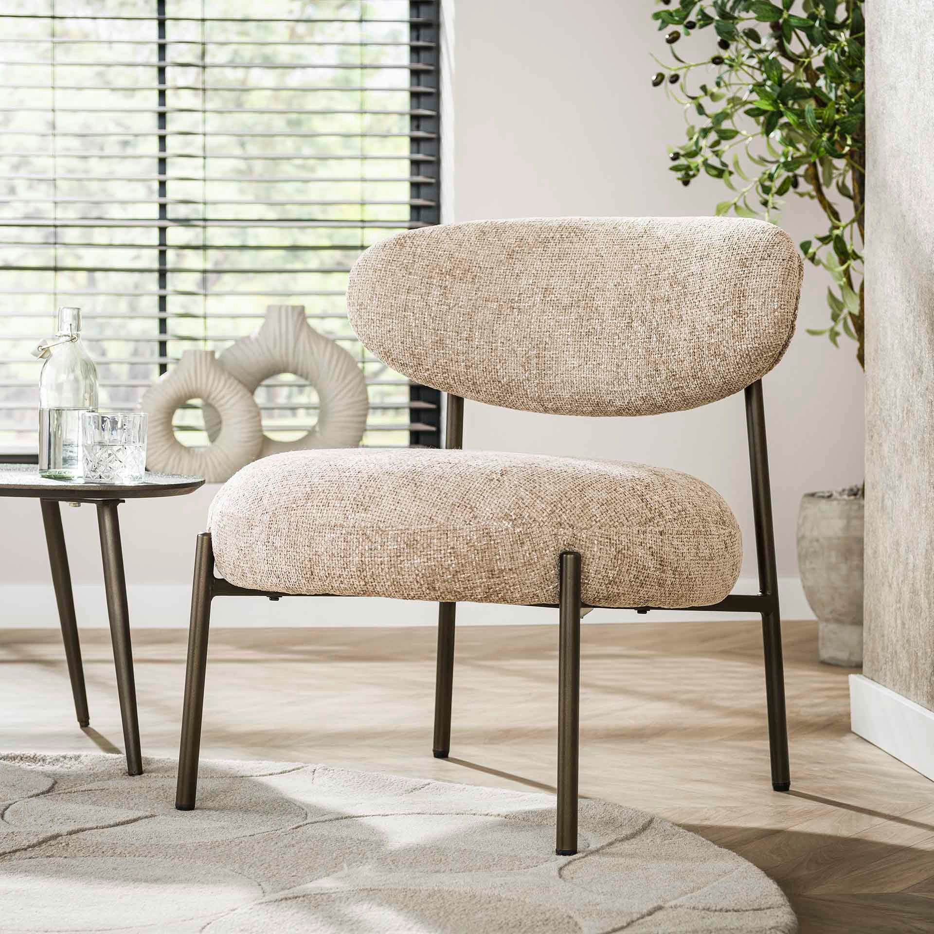 Vintagehaus Cocktailsessel Retro Round in erdigen günstig online kaufen