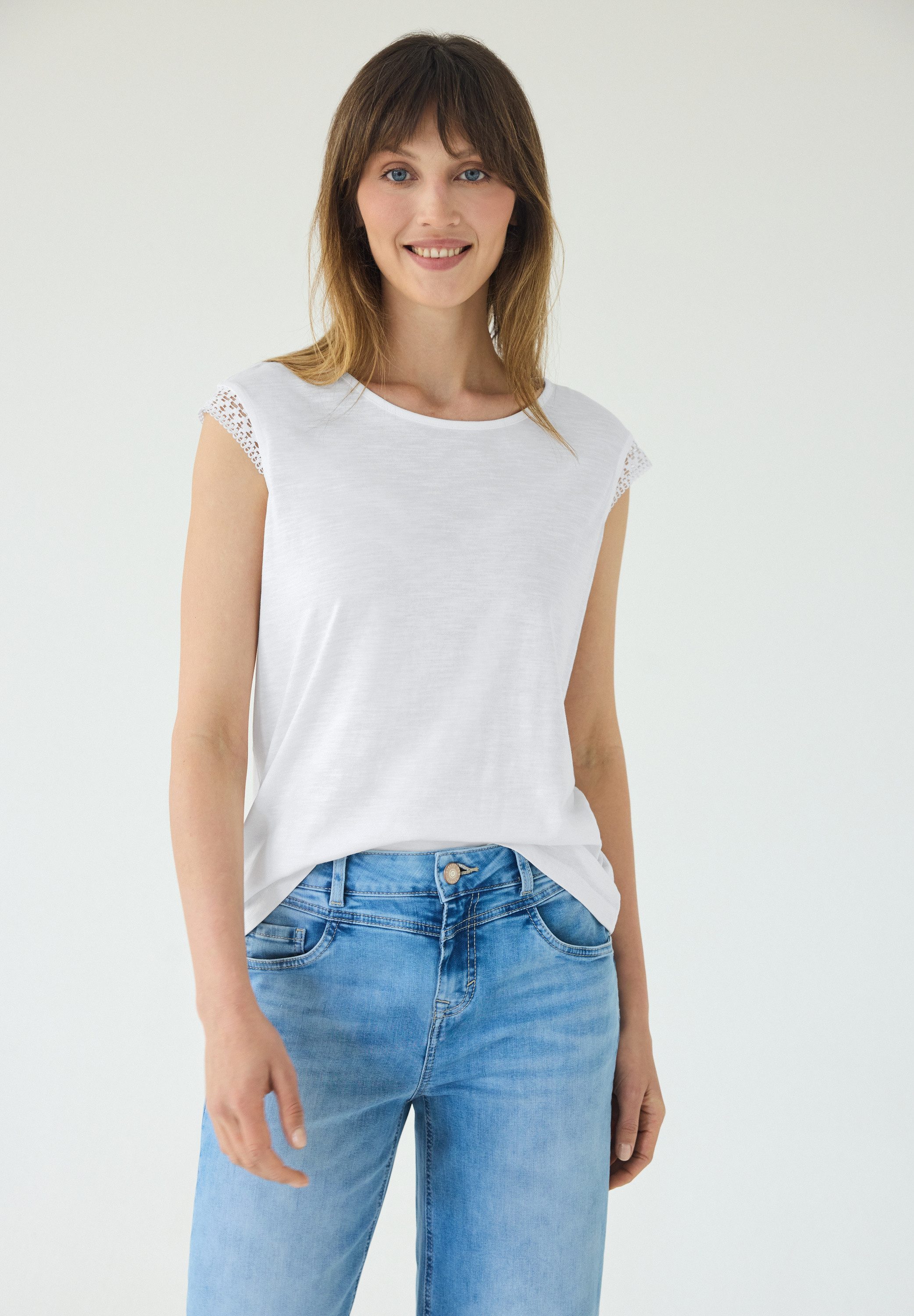 STREET ONE STUDIO Rundhalsshirt mit Häkel-Deko