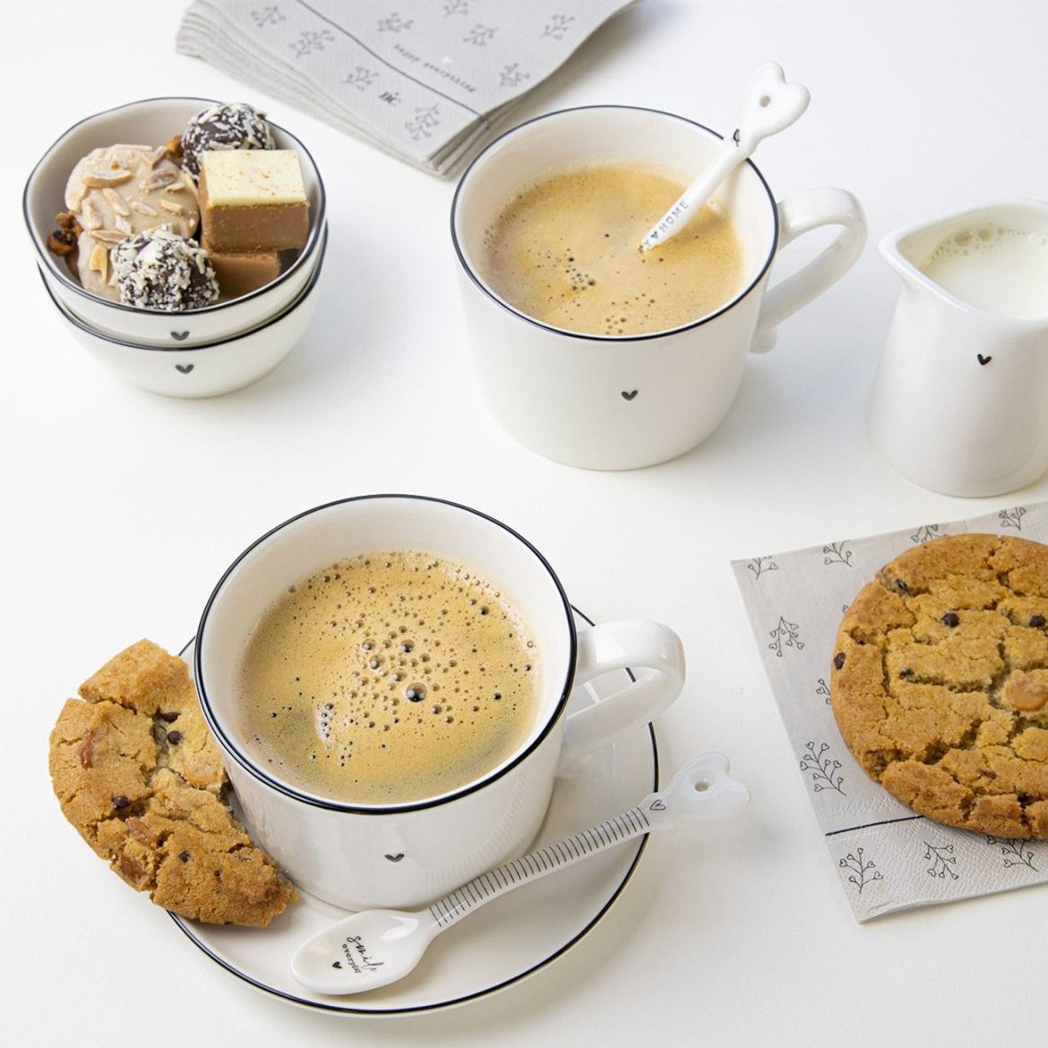 Bastion Collections Untertasse Schwarzes Herz, Spülmaschinengeeignet