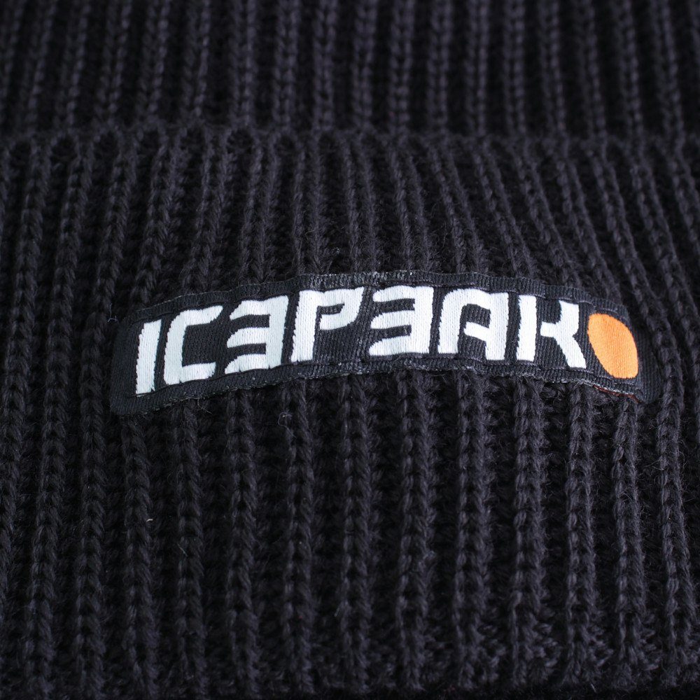 Icepeak Strickmütze Beanie Igal Wintermütze Umschlagbarer Rand mit Logo-Patch
