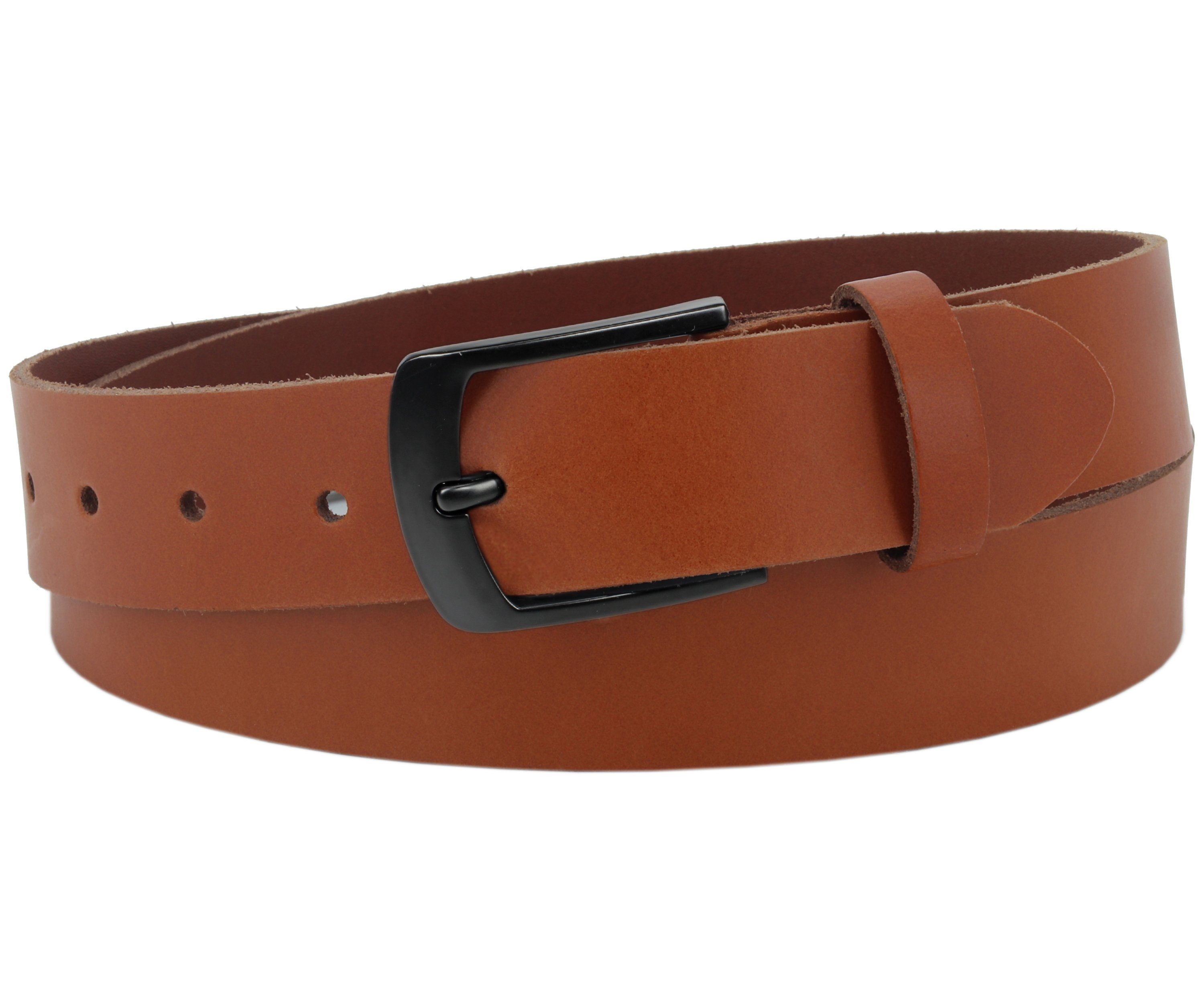 COLOGNEBELT Ledergürtel OM558-PL-Cognac MADE IN GERMANY, Cognac Kürzbar, 100 % Echtleder, Aus einem Stück, Unisex