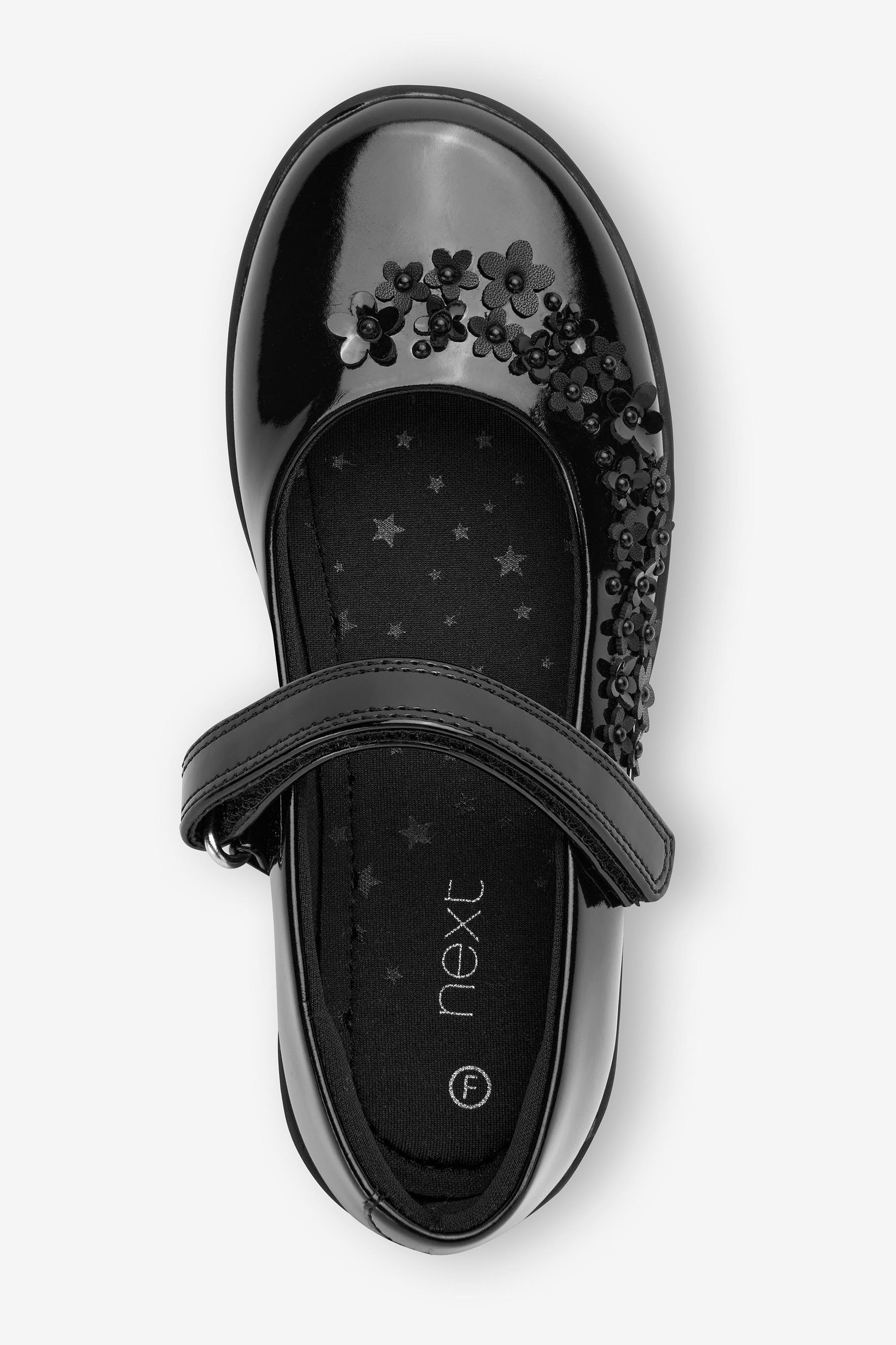Patent ​​​​​​​Mary-Jane-Schulschuhe Blumendetail mit Next Loafer (1-tlg) Black