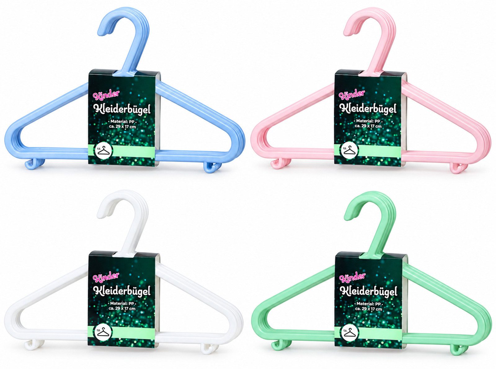EDCO Kleiderbügel 48x 6er Set Kinder Kleiderbügel mini klein Kleidung aufhängen